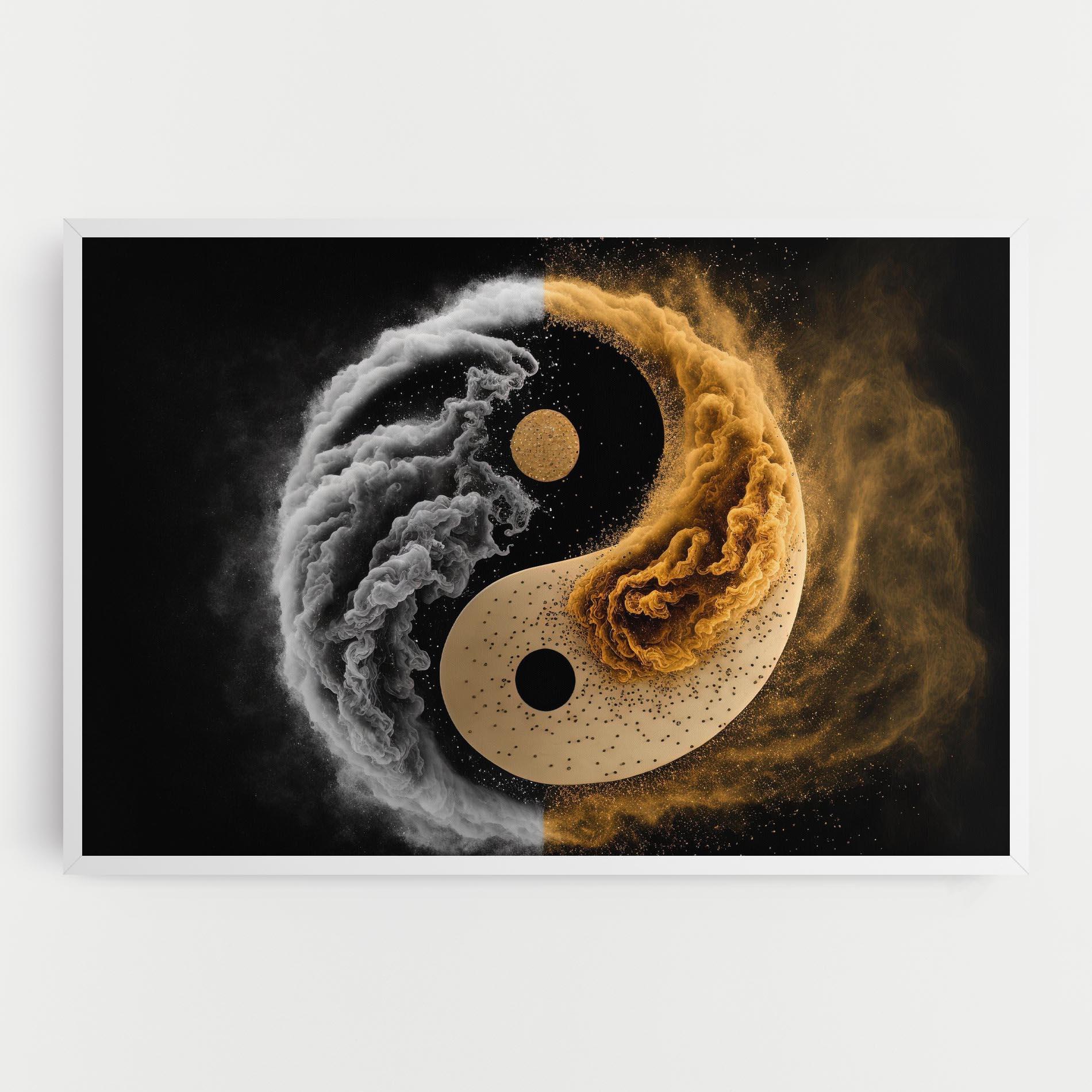 Tablou Canvas Cream Smoke Yinyang mockup 0