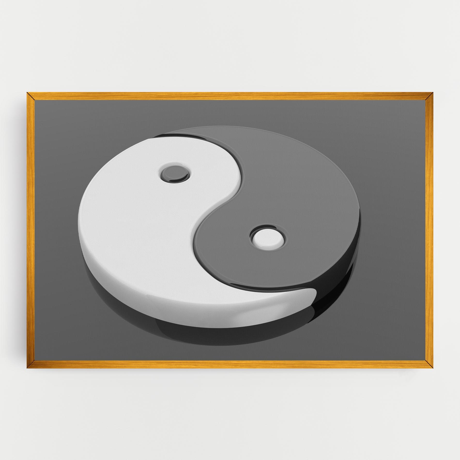 Tablou Canvas 3d Yinyang mockup 0