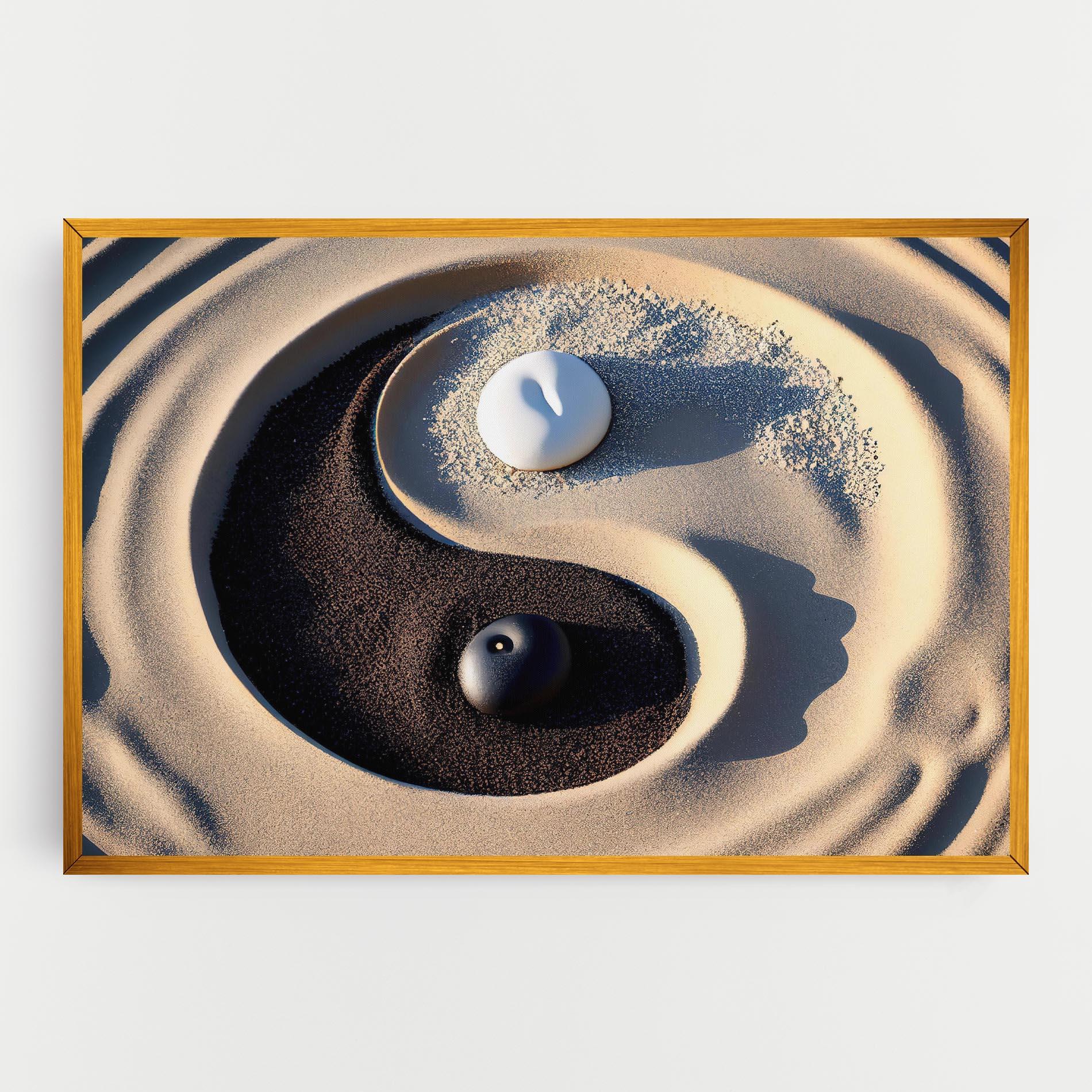 Tablou Canvas Black Sand Yinyang mockup 0
