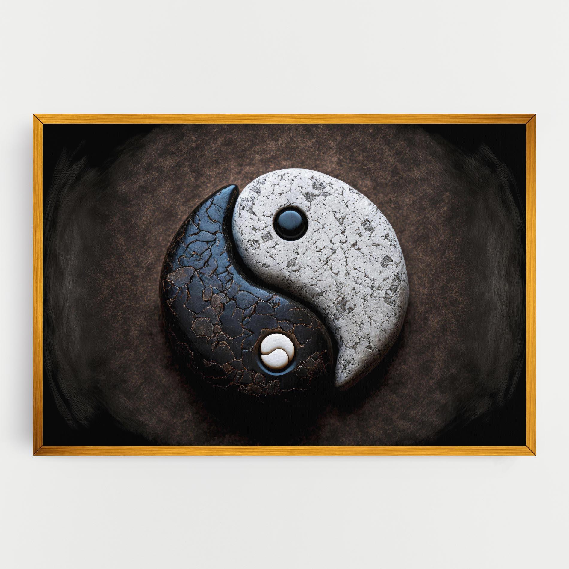 Tablou Canvas Black Stone Yinyang mockup 0