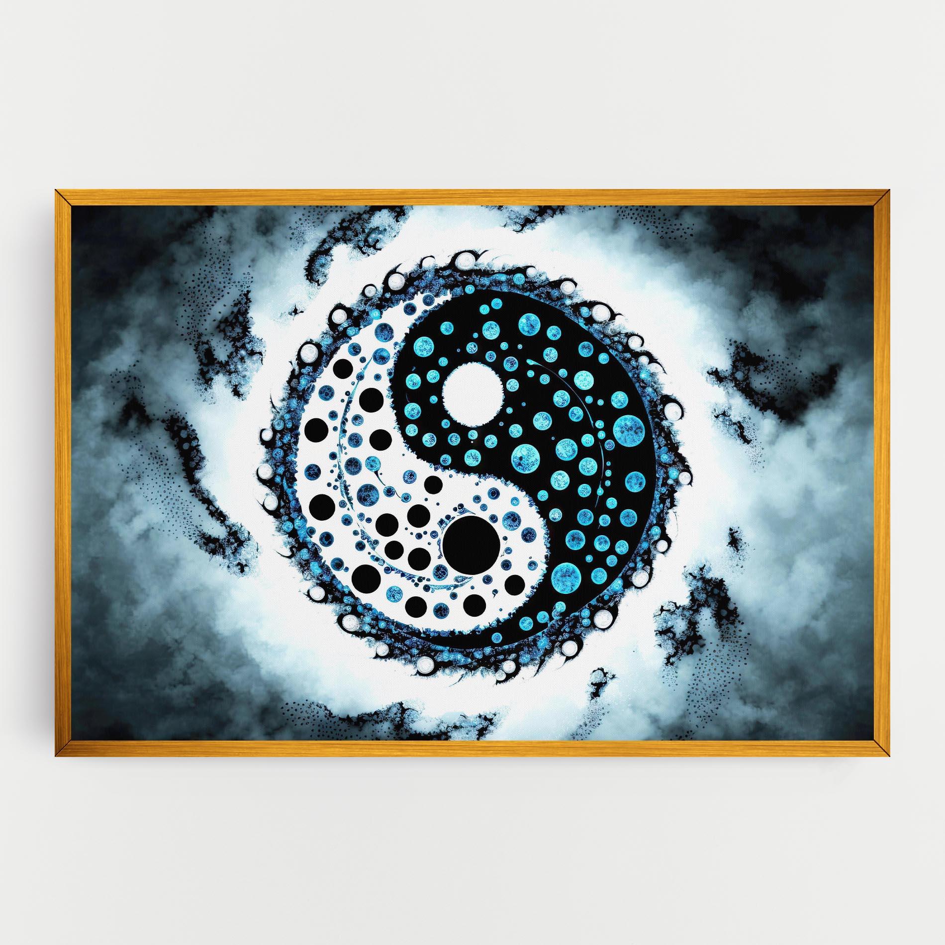 Tablou Canvas Blue White Yinyang mockup 0