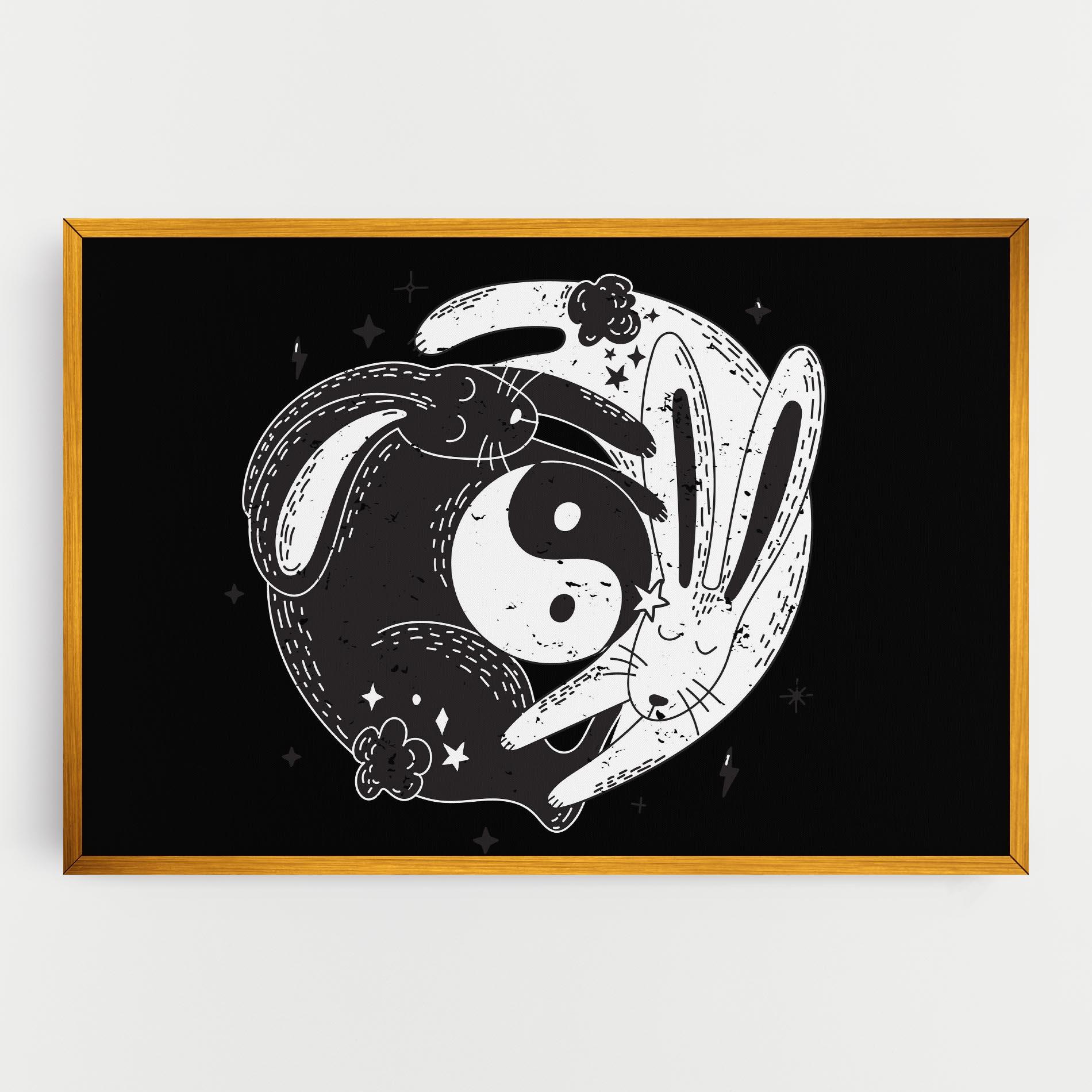 Tablou Canvas Bunny Yinyang mockup 0
