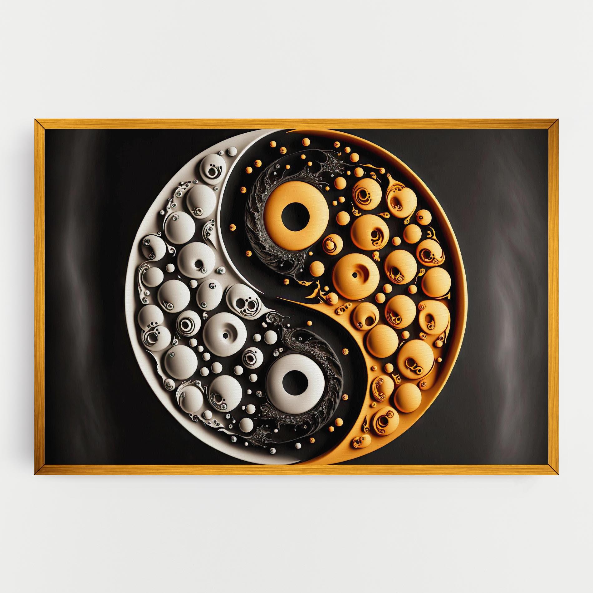 Tablou Canvas Cream Balls Yinyang mockup 0