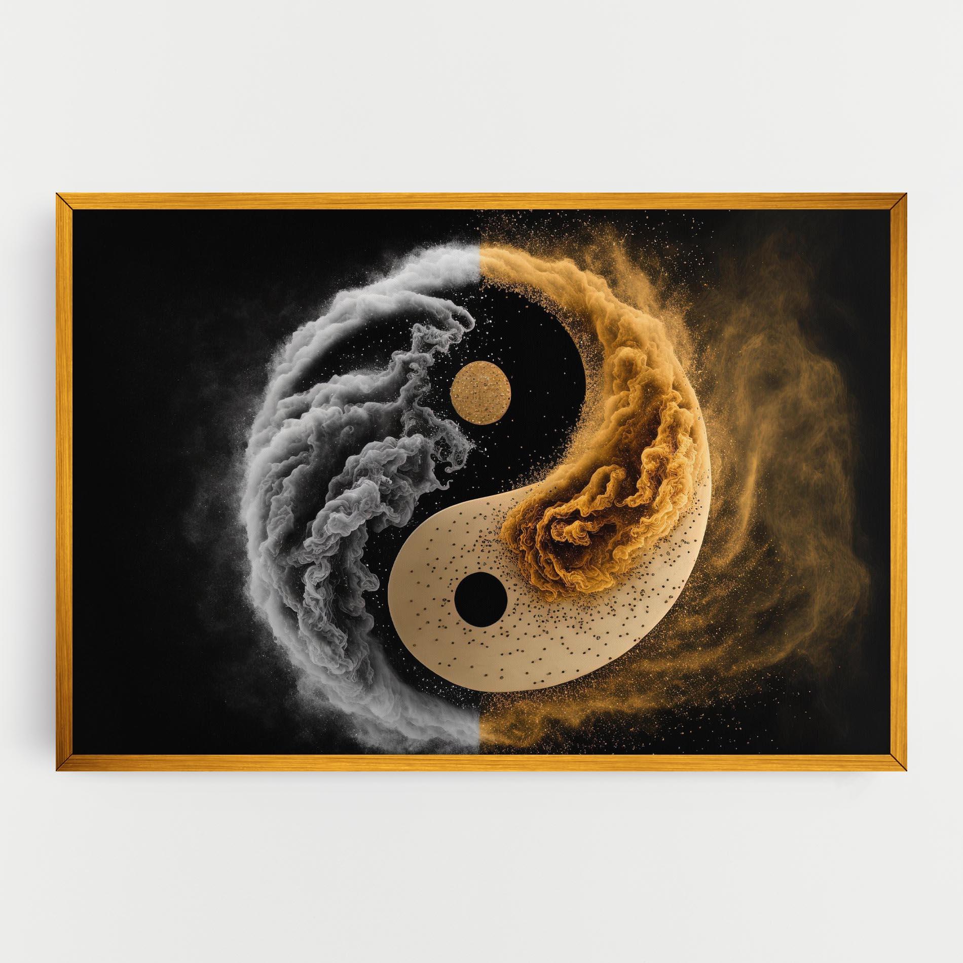 Tablou Canvas Cream Smoke Yinyang mockup 0