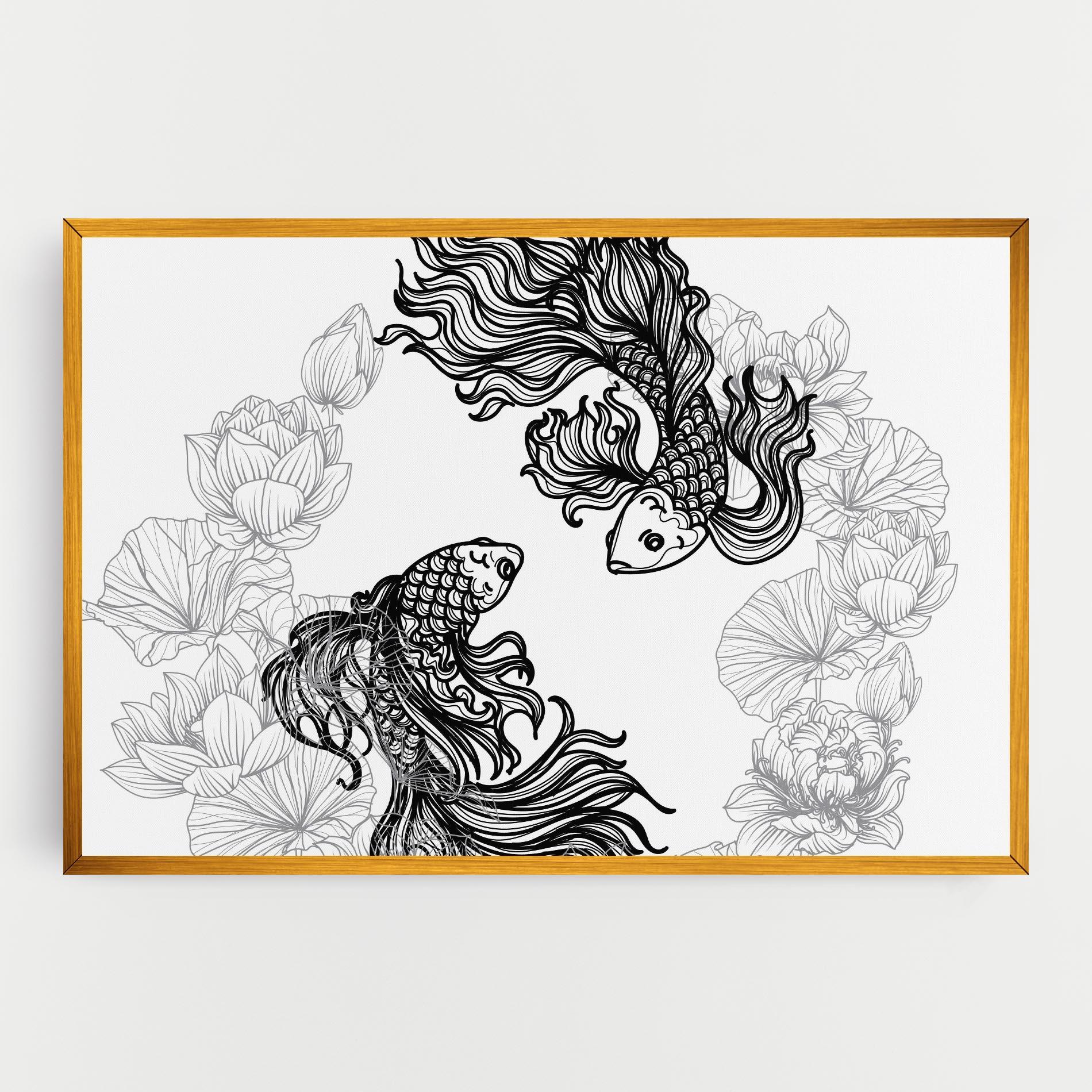 Tablou Canvas Fish Yinyang mockup 0