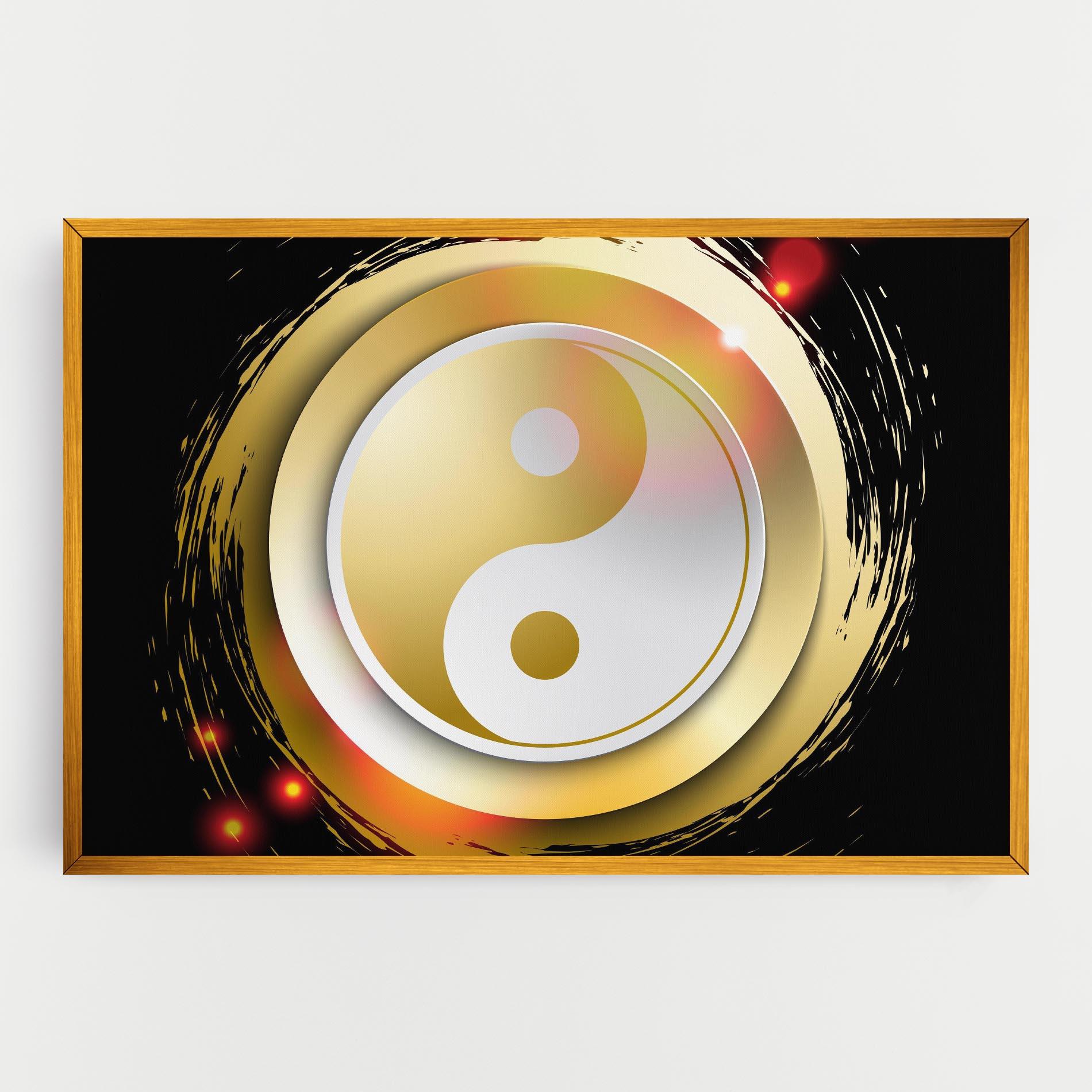 Tablou Canvas Gold Light Yinyang mockup 0