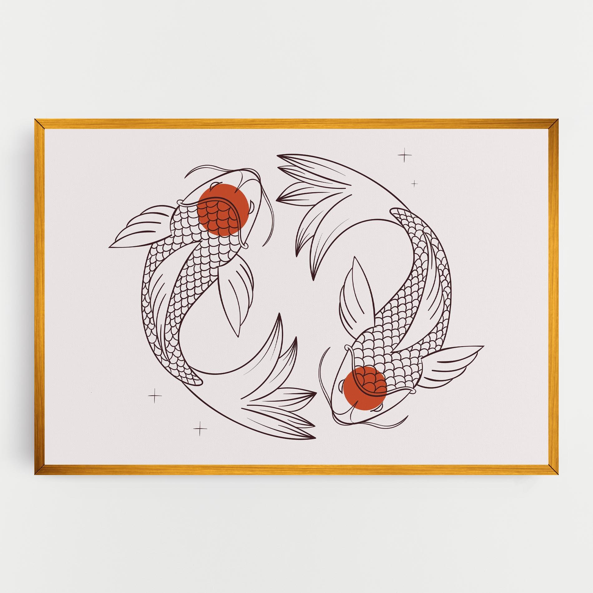 Tablou Canvas Koi Yinyang Art mockup 0