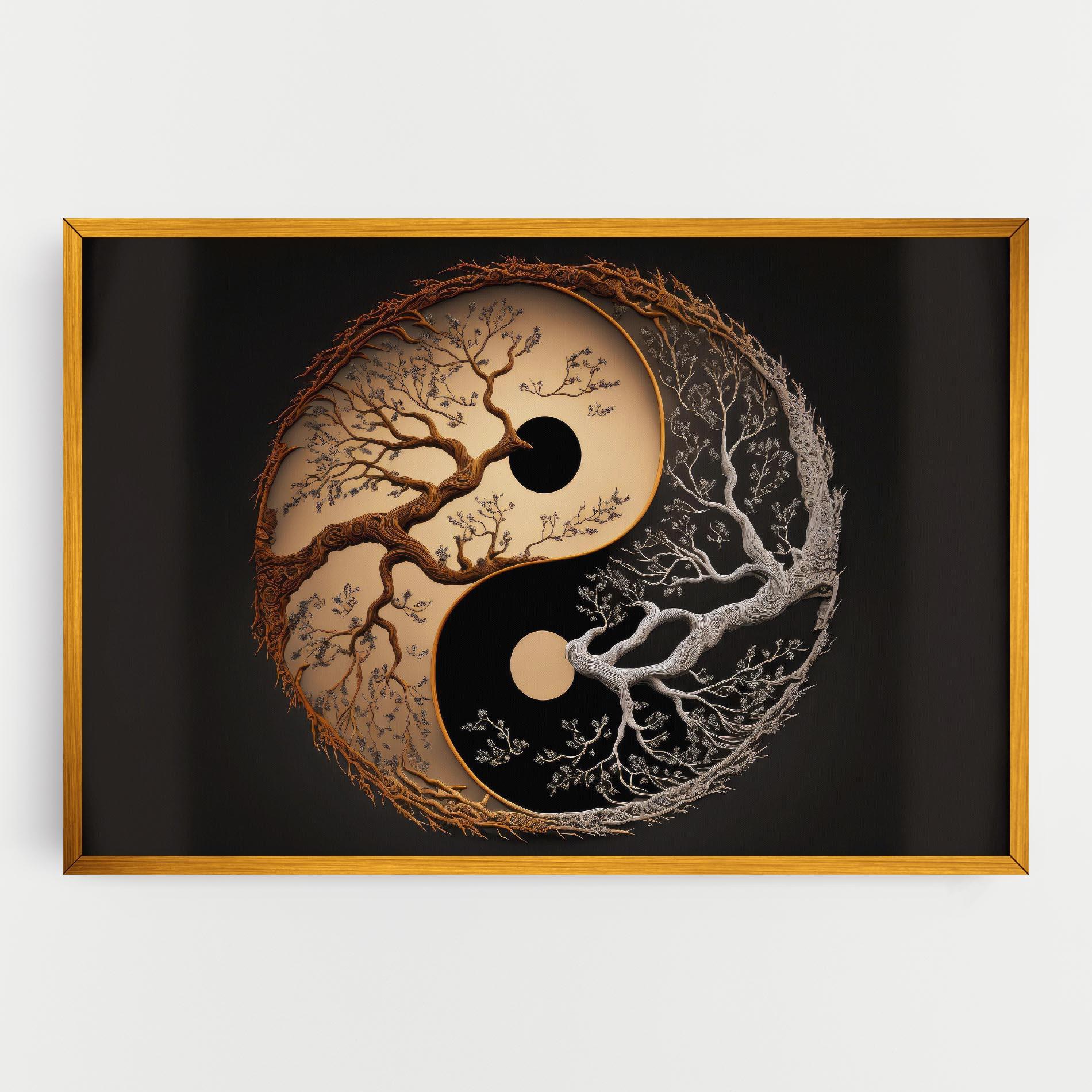 Tablou Canvas Old Tree Yinyang mockup 0