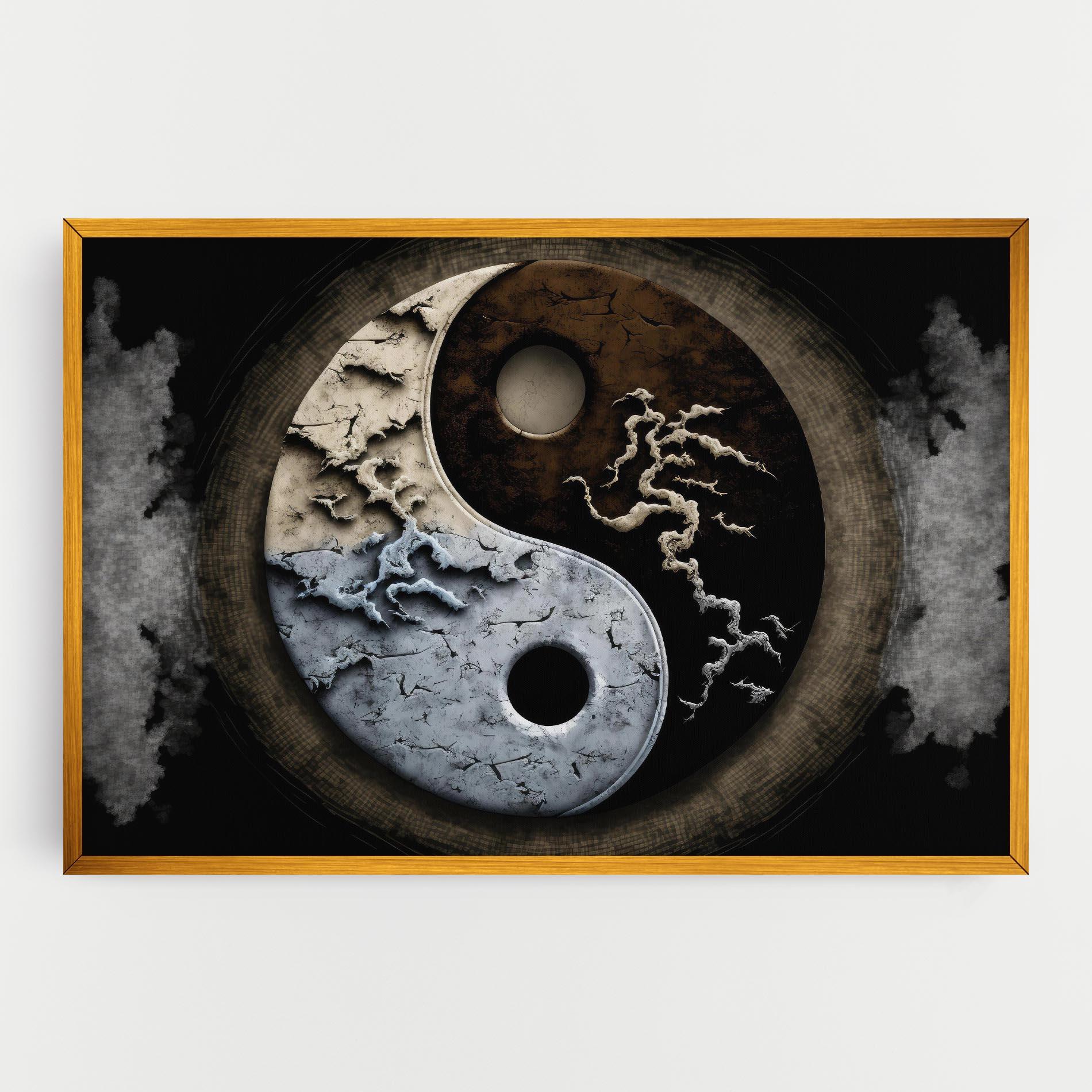 Tablou Canvas Vintage Yinyang mockup 0