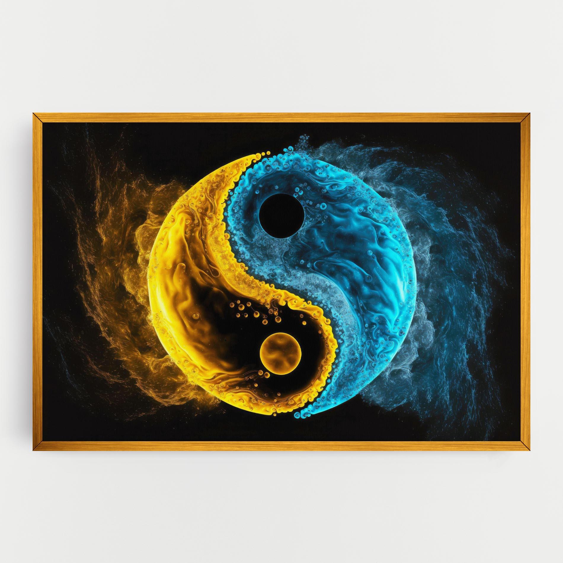 Tablou Canvas Yellow Blue Yinyang mockup 0