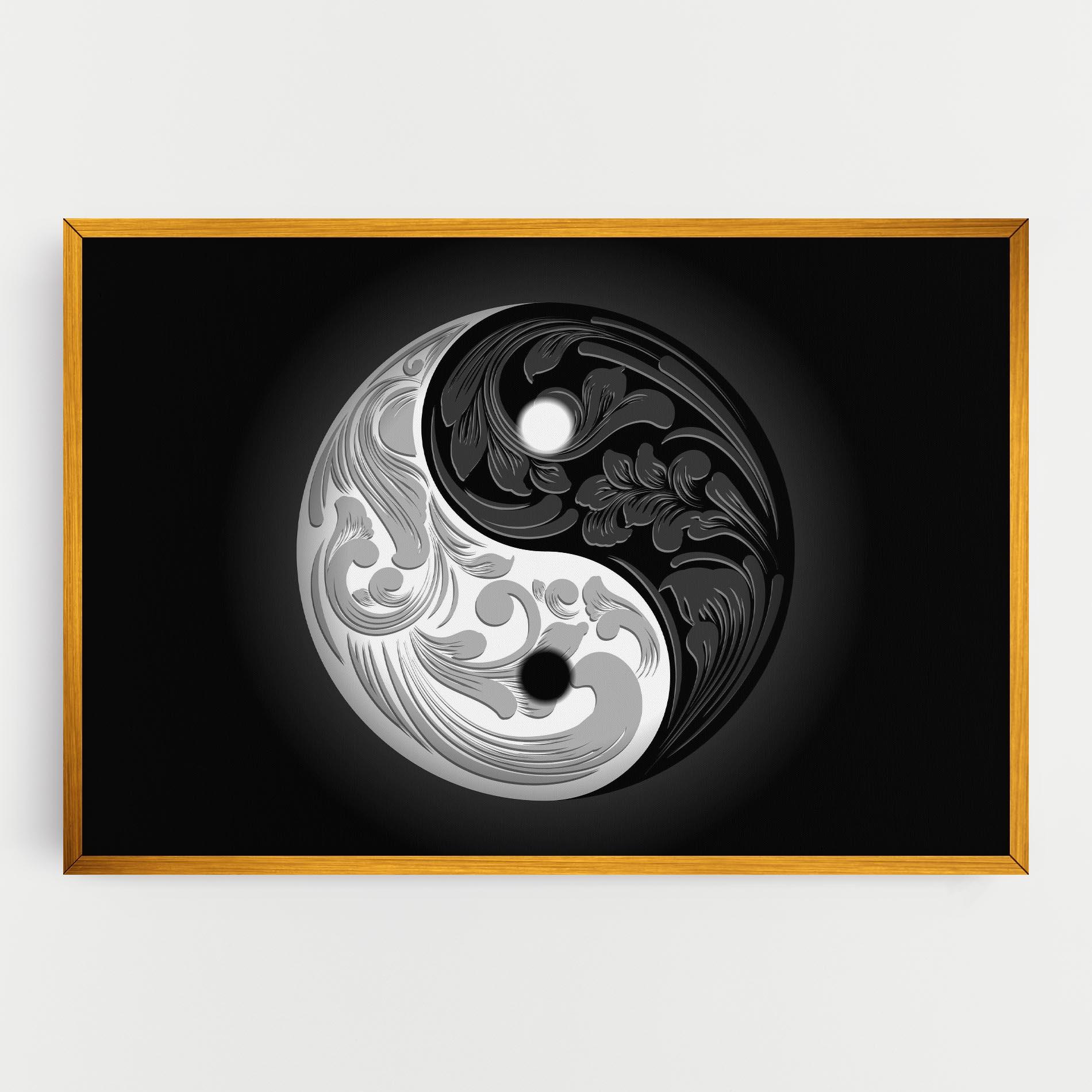 Tablou Canvas Yinyang Grey mockup 0