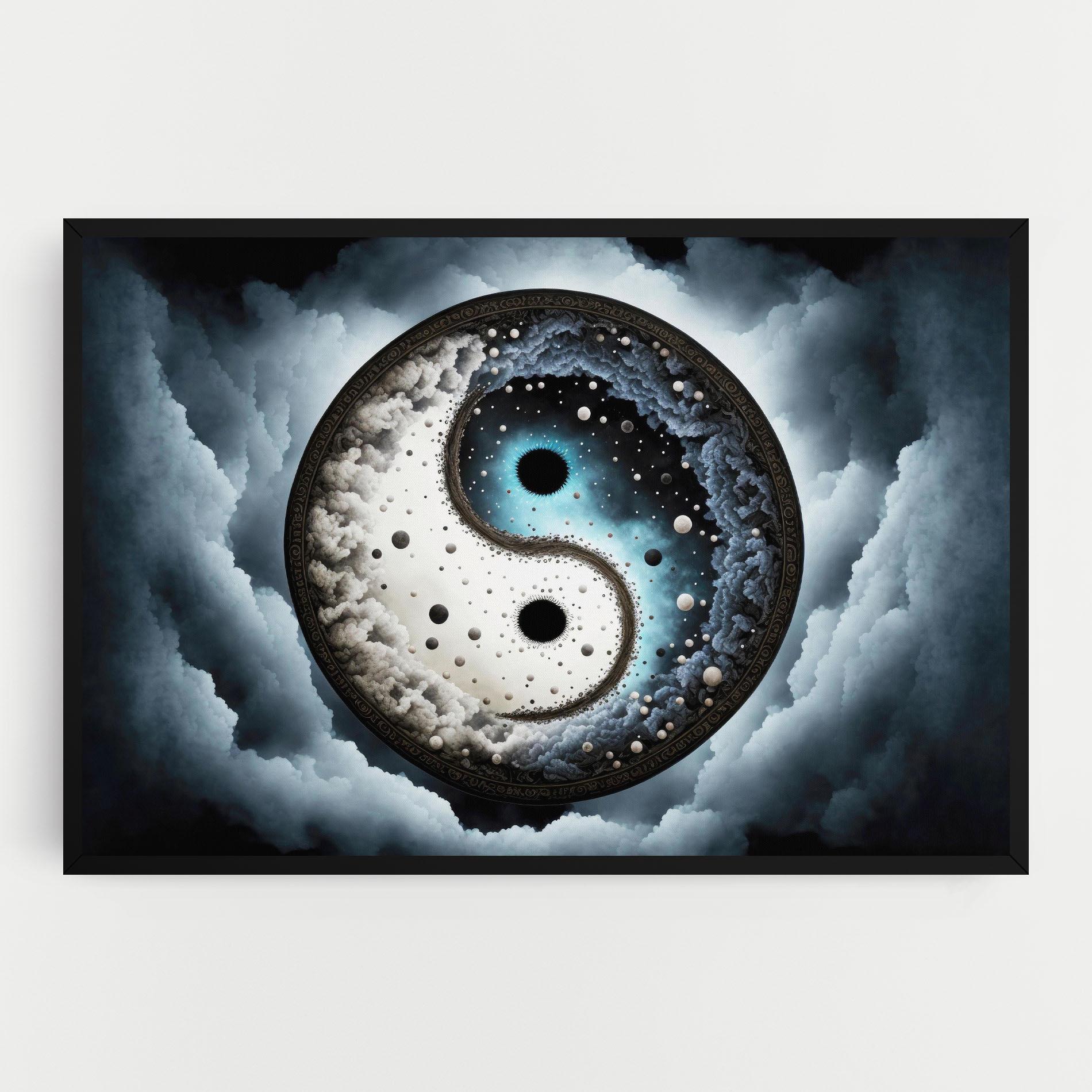 Tablou Canvas Black Blue Yinyang mockup 0
