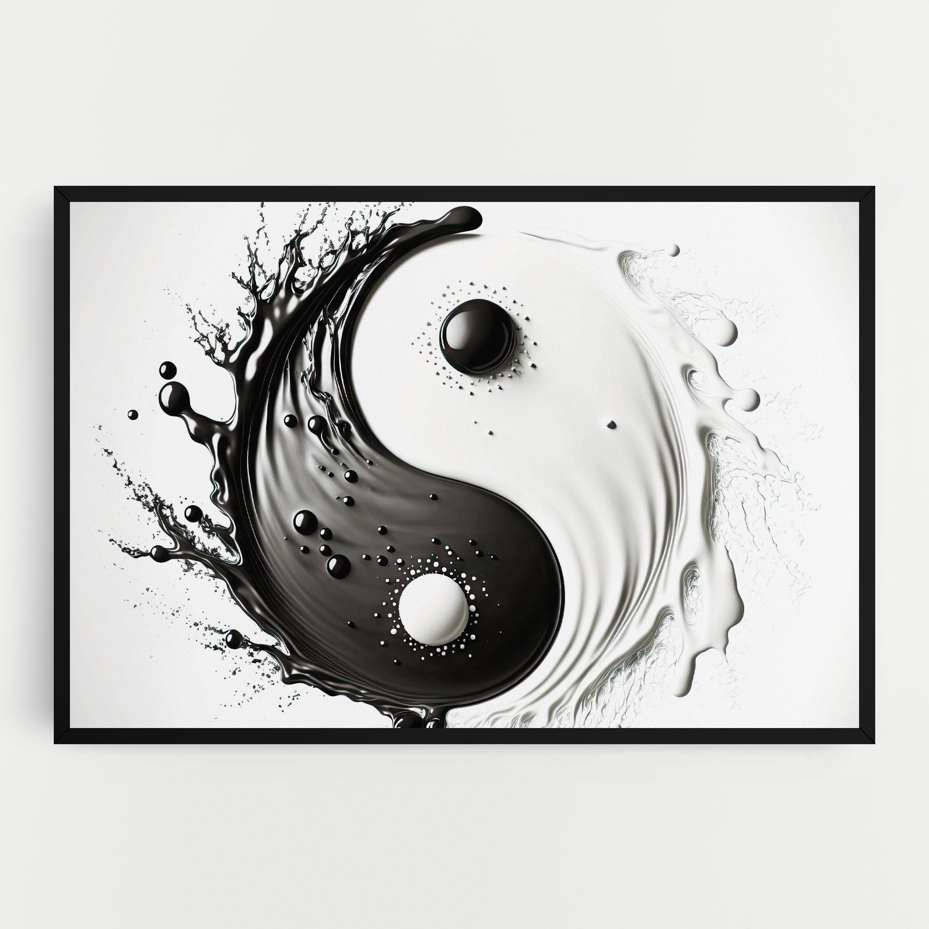 Tablou Canvas Black Liquid Yinyang mockup 0