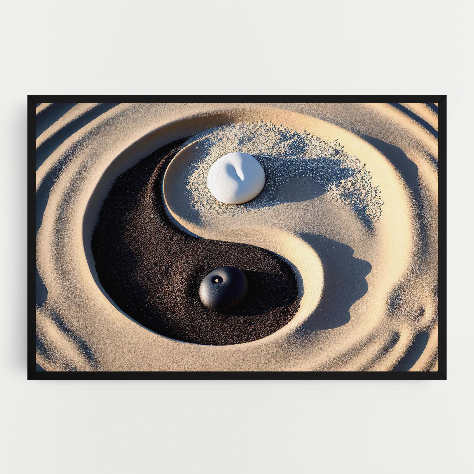 Tablou Canvas Black Sand Yinyang mockup 0