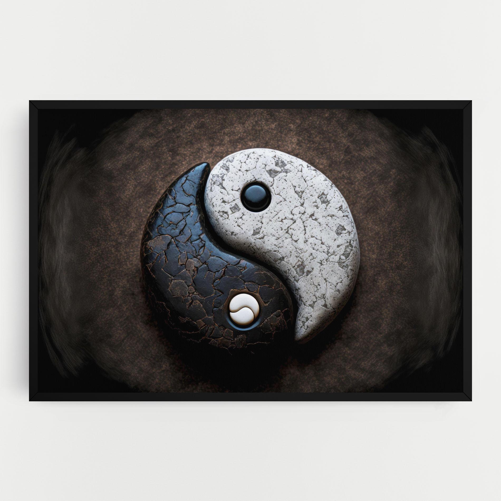 Tablou Canvas Black Stone Yinyang mockup 0