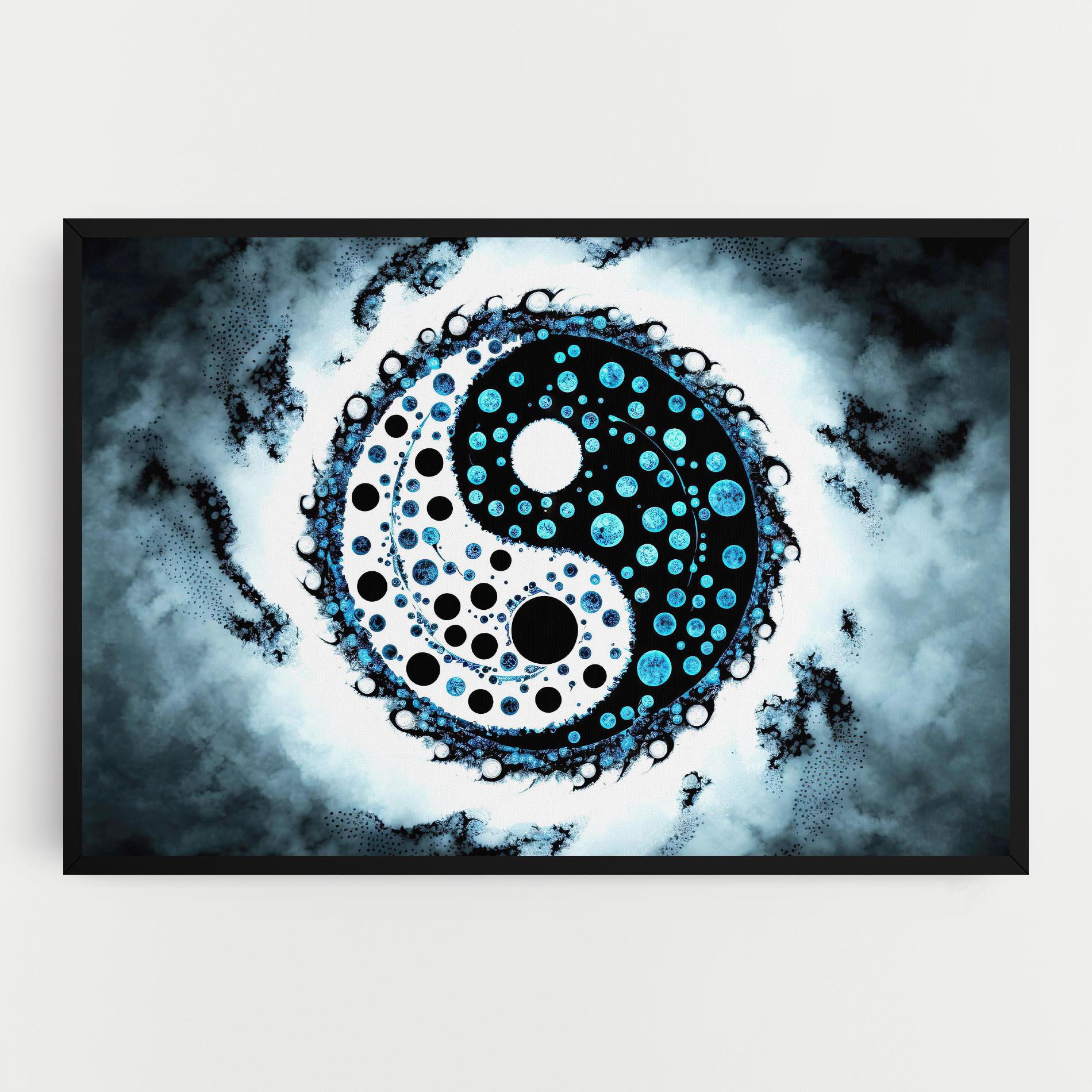 Tablou Canvas Blue White Yinyang mockup 0