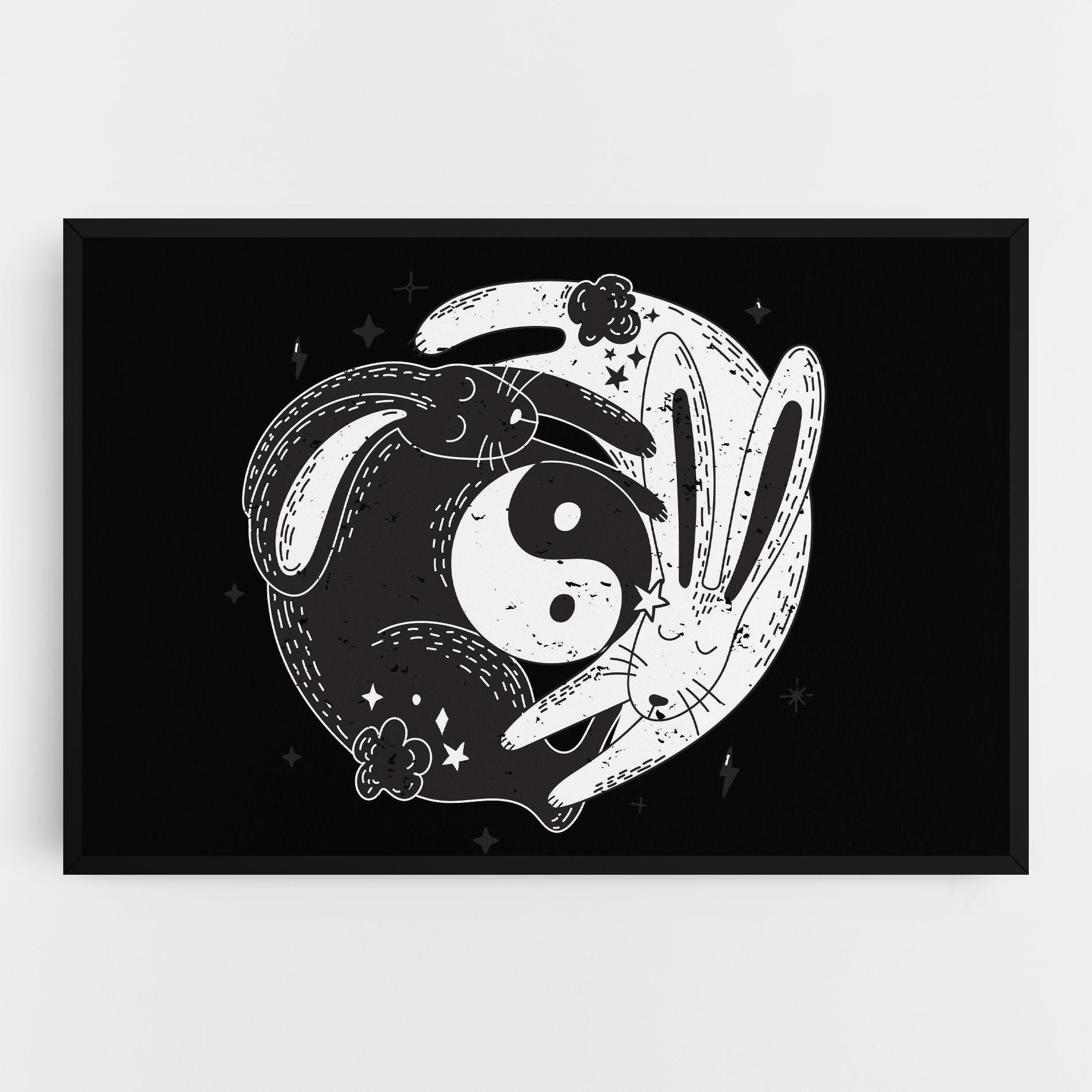 Tablou Canvas Bunny Yinyang mockup 0