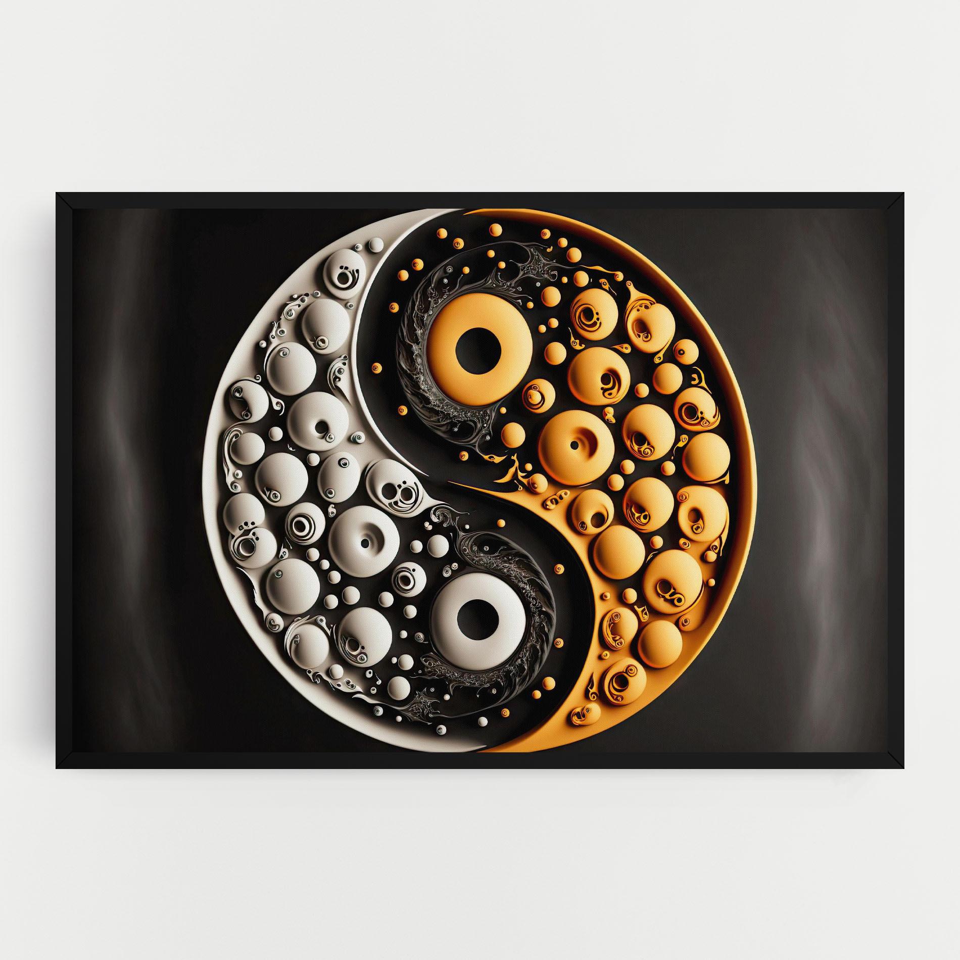 Tablou Canvas Cream Balls Yinyang mockup 0