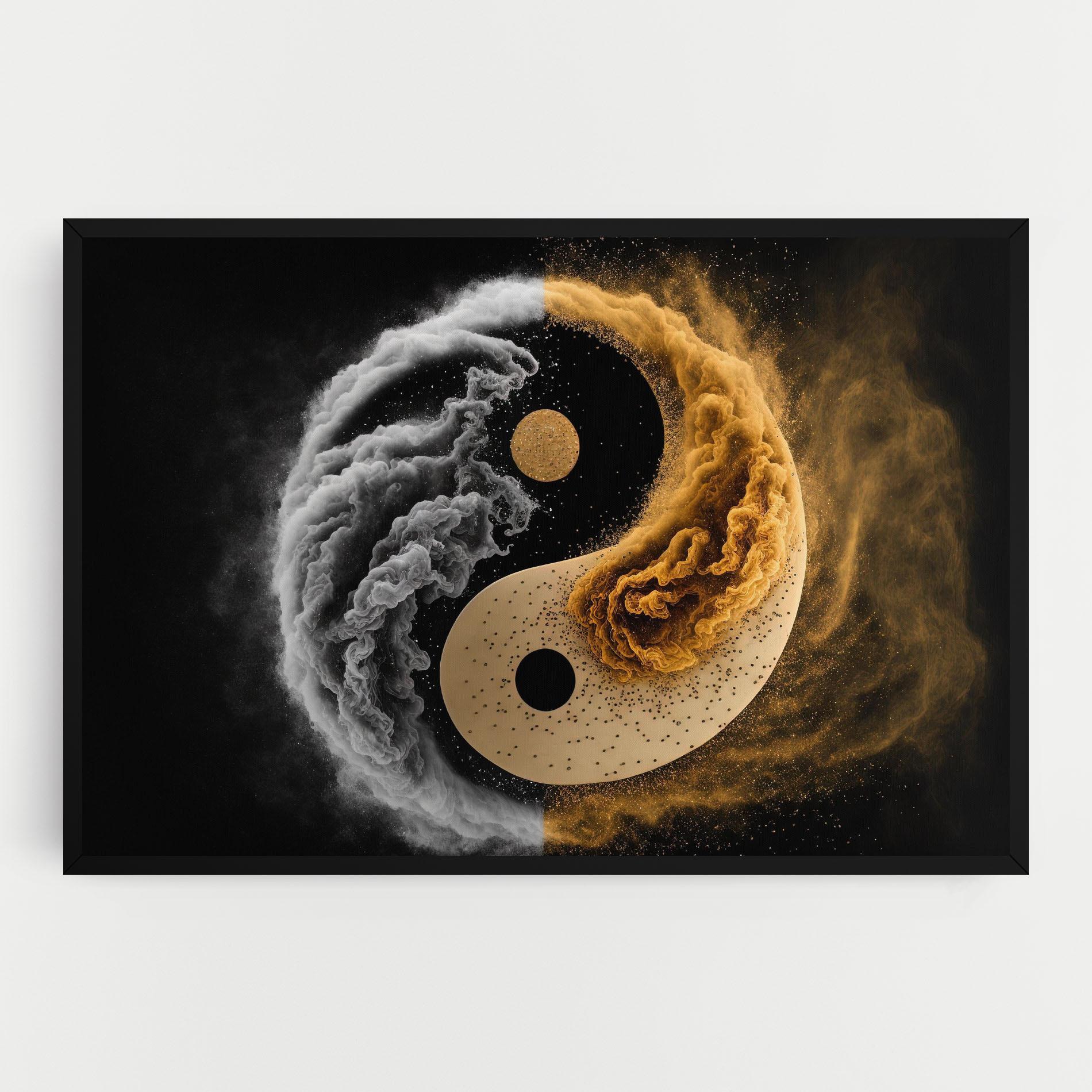 Tablou Canvas Cream Smoke Yinyang mockup 0