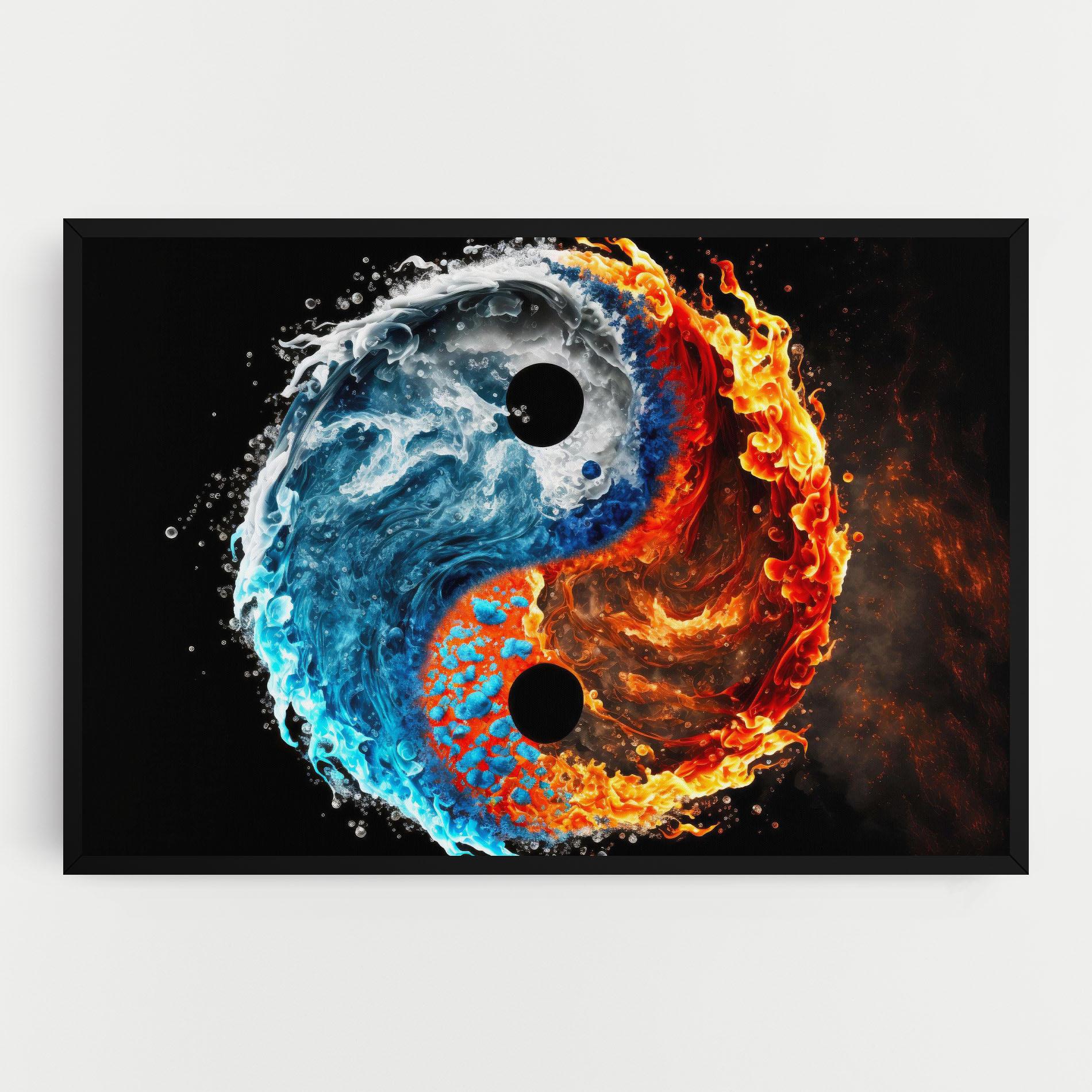 Tablou Canvas Fire Water Yin Yang mockup 0