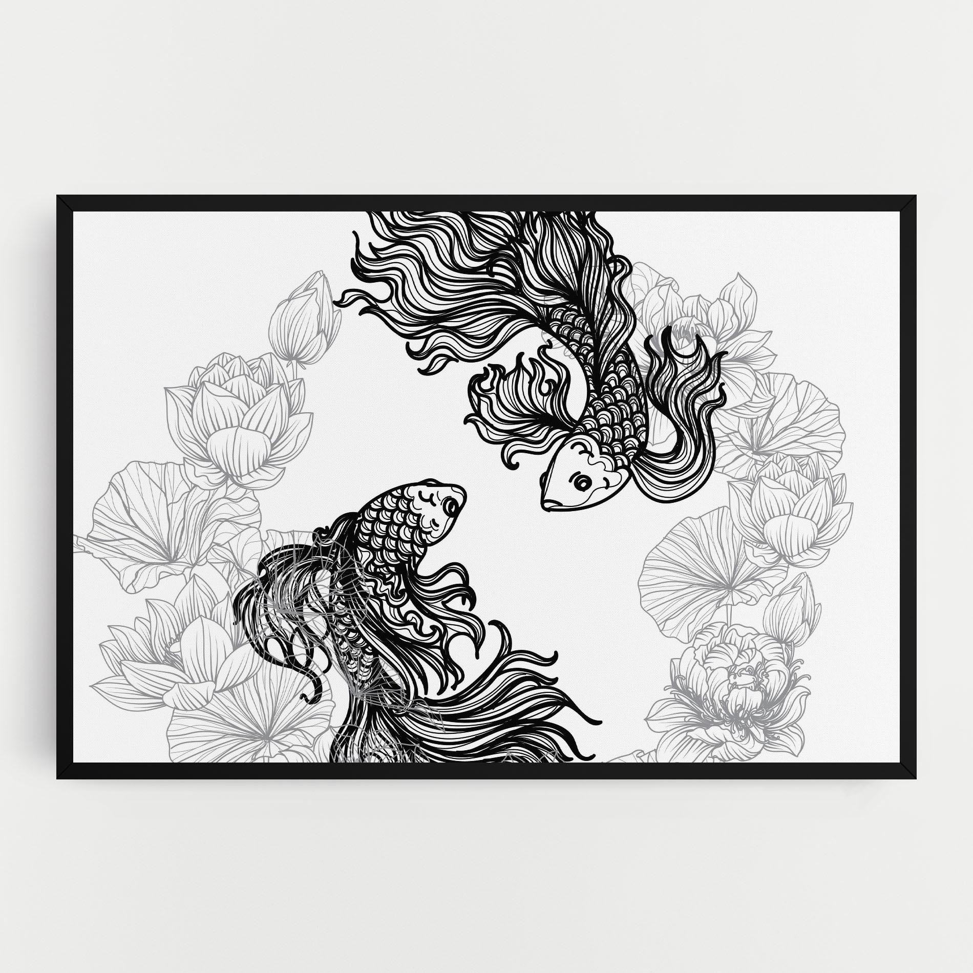 Tablou Canvas Fish Yinyang mockup 0