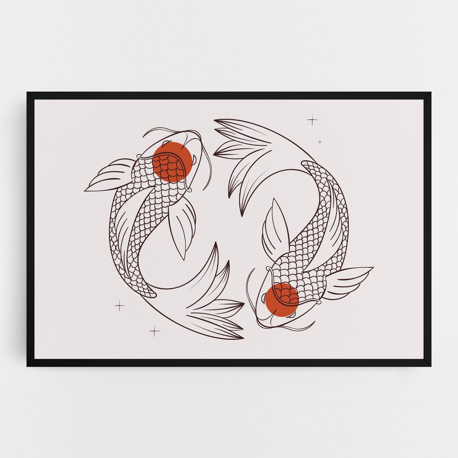 Tablou Canvas Koi Yinyang Art mockup 0