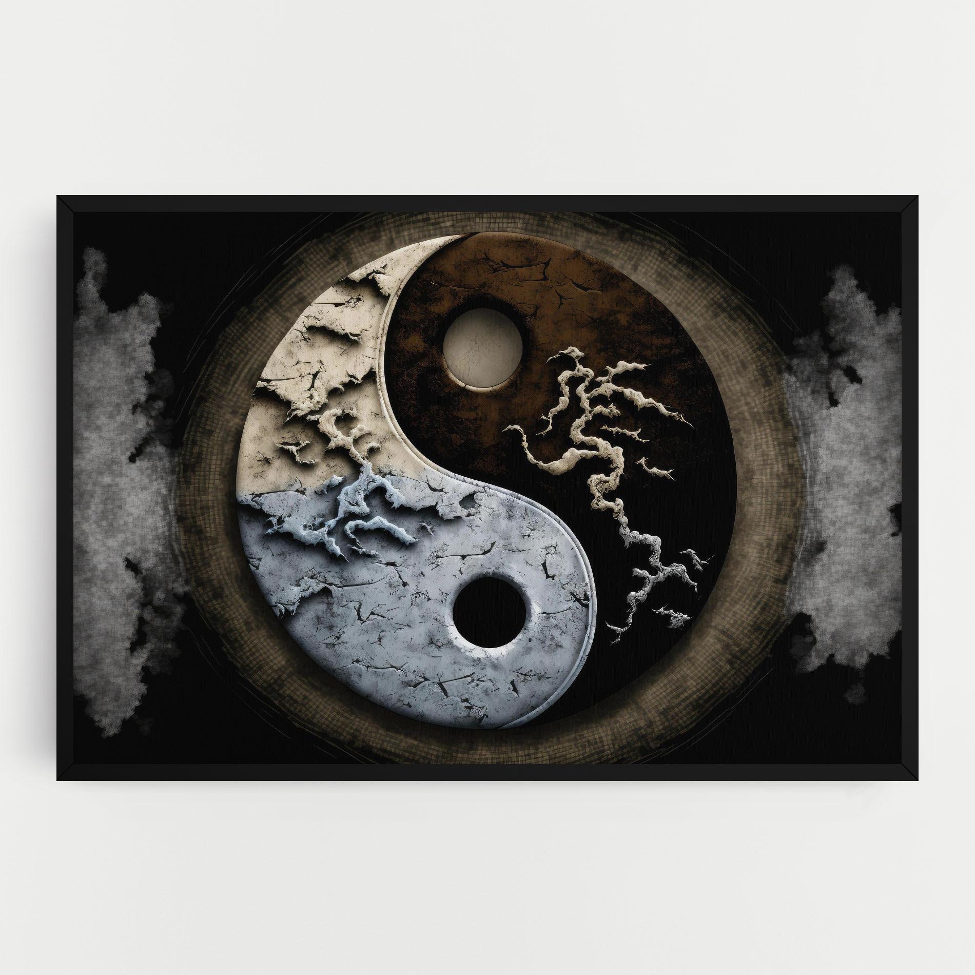 Tablou Canvas Vintage Yinyang mockup 0