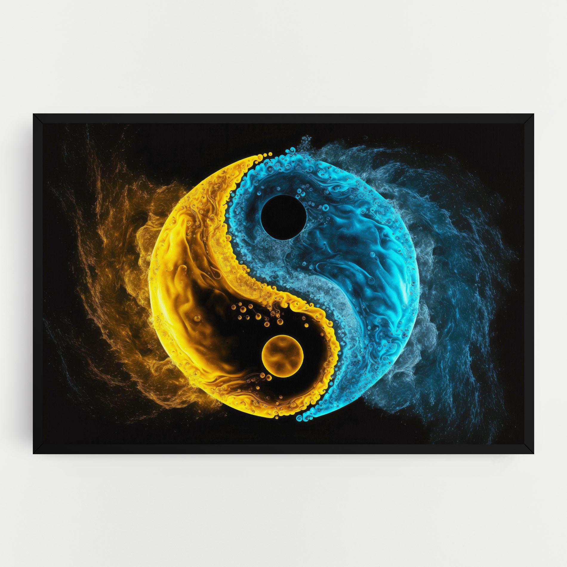 Tablou Canvas Yellow Blue Yinyang mockup 0