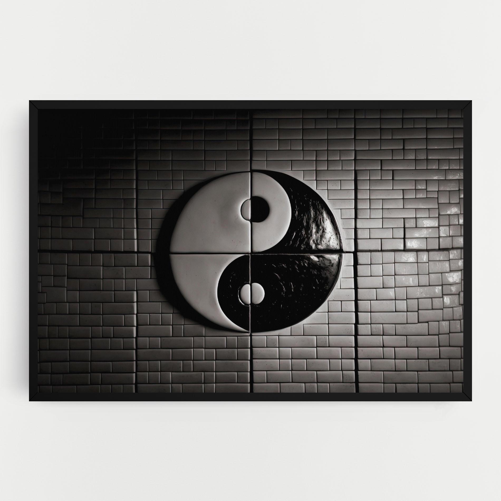 Tablou Canvas Yinyang Tiles Wall mockup 0