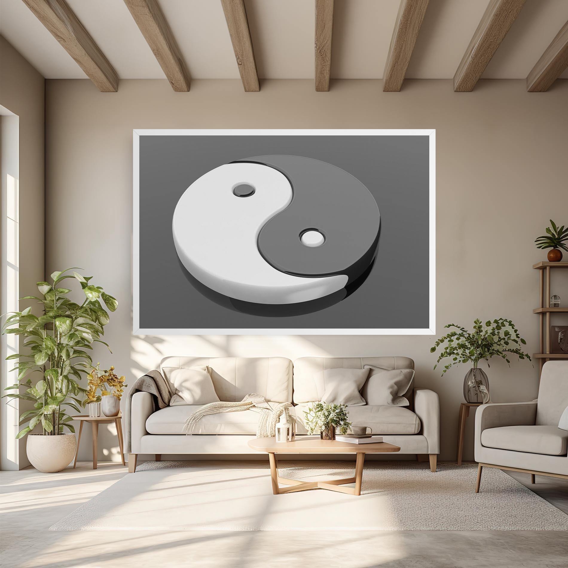 Tablou Canvas 3d Yinyang mockup 6