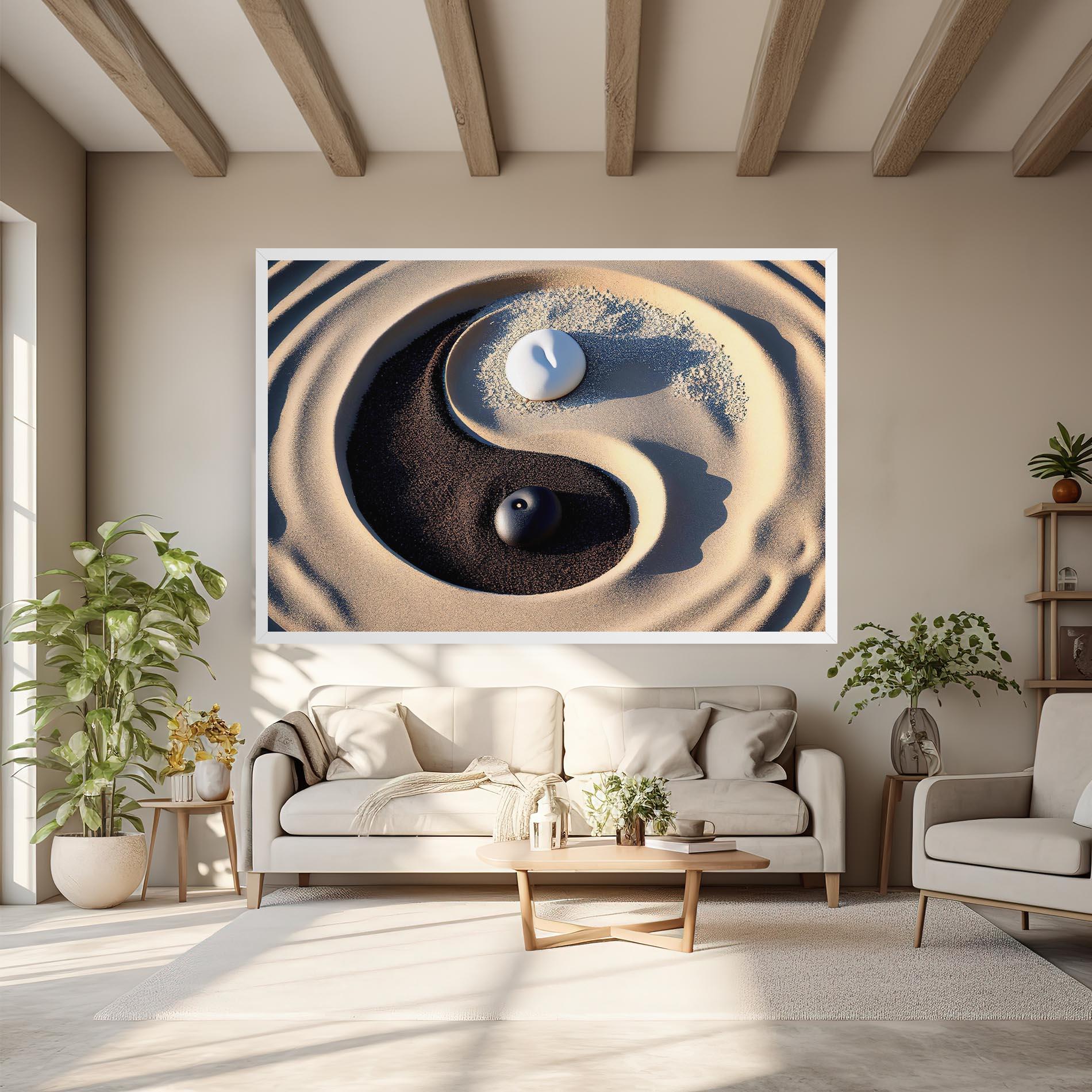 Tablou Canvas Black Sand Yinyang mockup 6