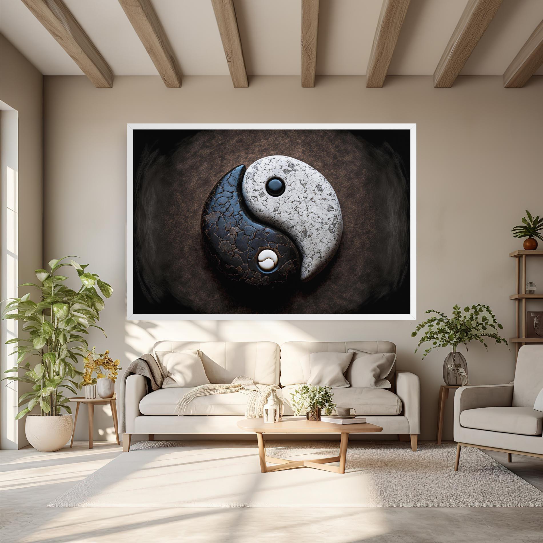 Tablou Canvas Black Stone Yinyang mockup 6