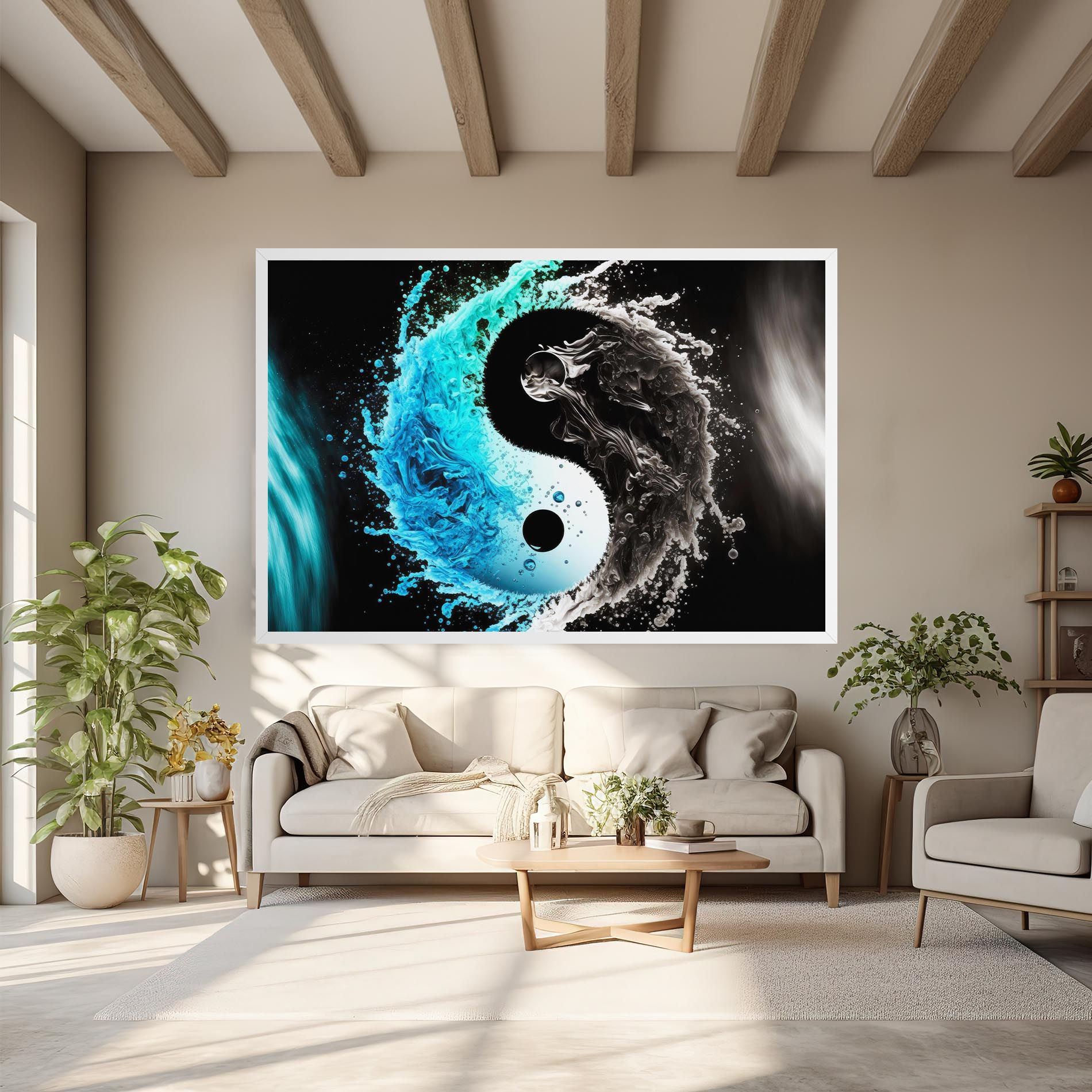 Blue Black Yinyang mockup 6