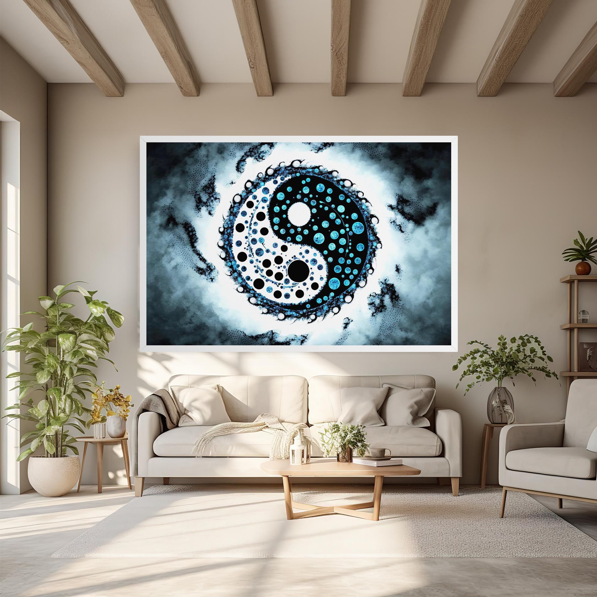 Blue White Yinyang mockup 6