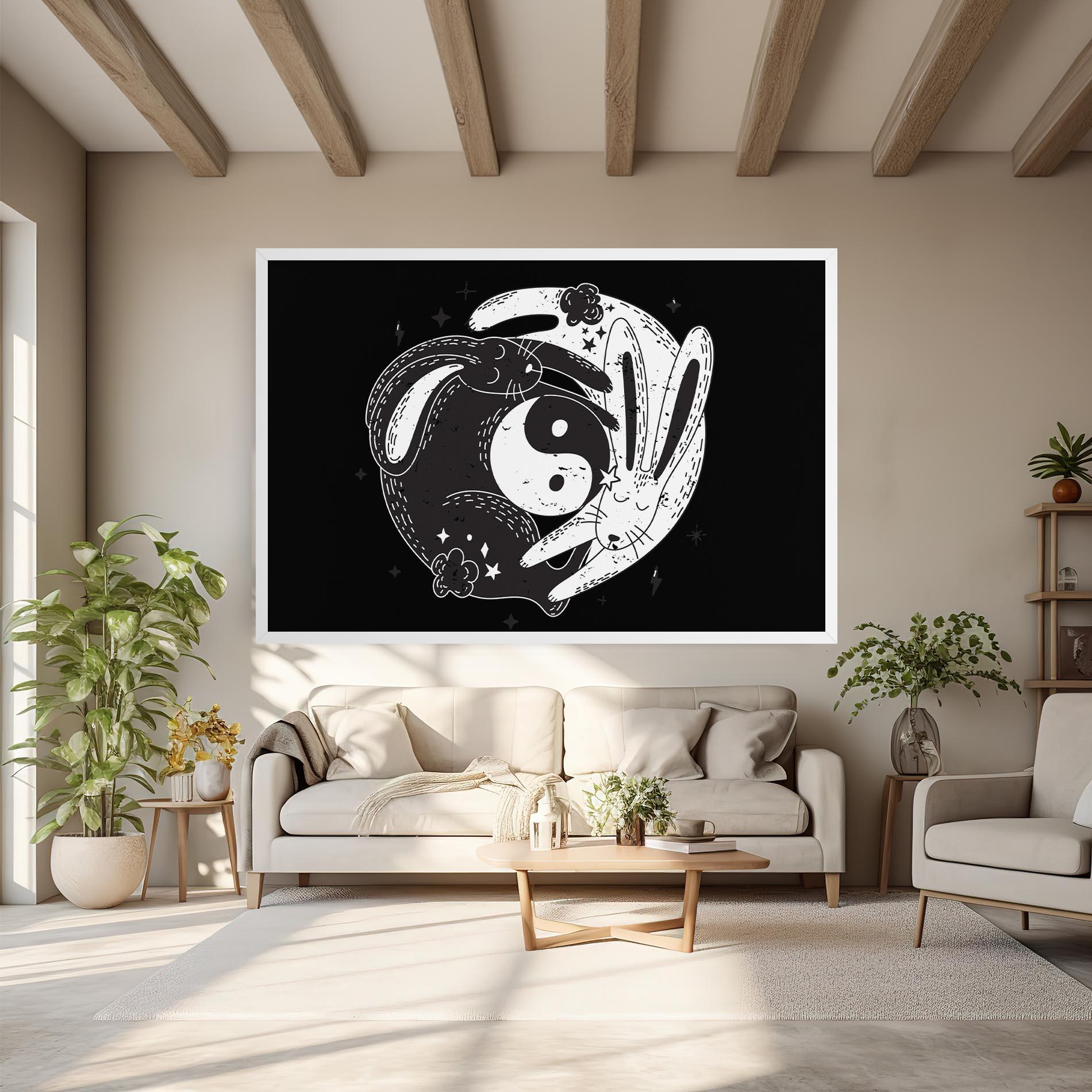 Tablou Canvas Bunny Yinyang mockup 6