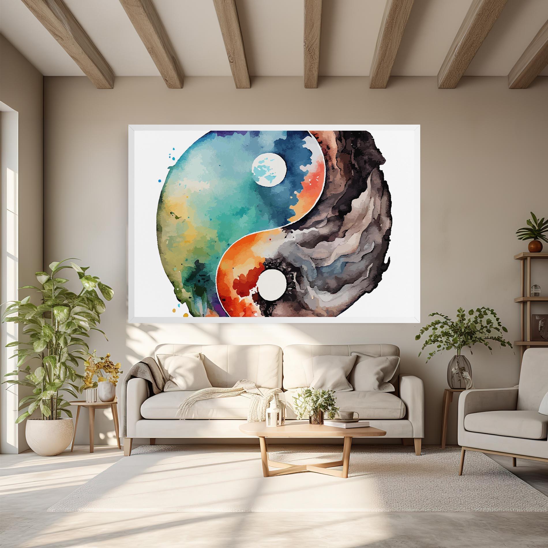 Tablou Canvas Earth Yinyang Art mockup 6