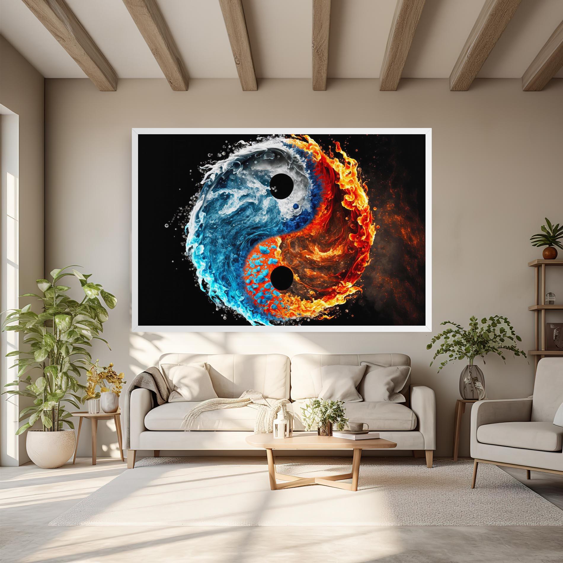 Tablou Canvas Fire Water Yin Yang mockup 6