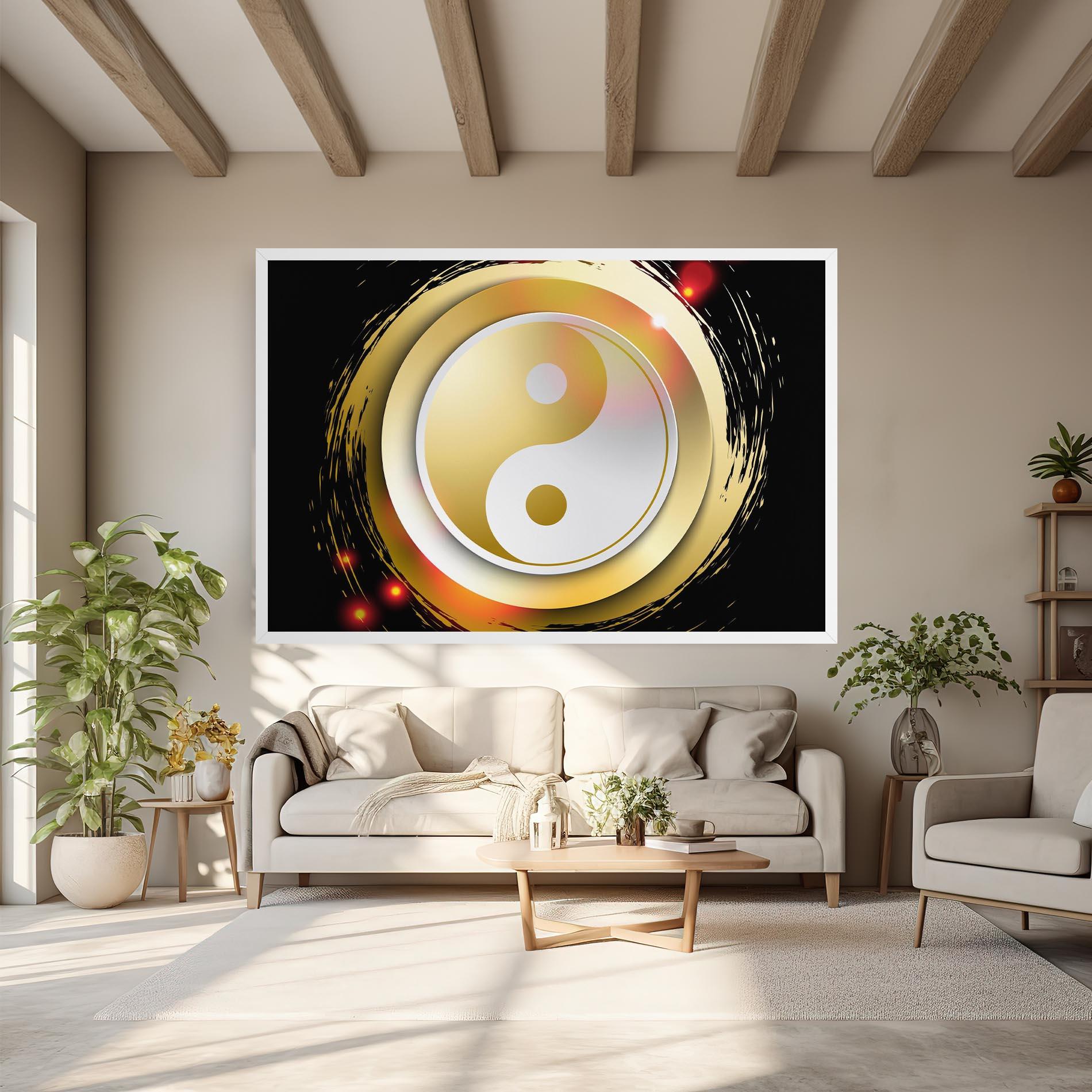 Tablou Canvas Gold Light Yinyang mockup 6
