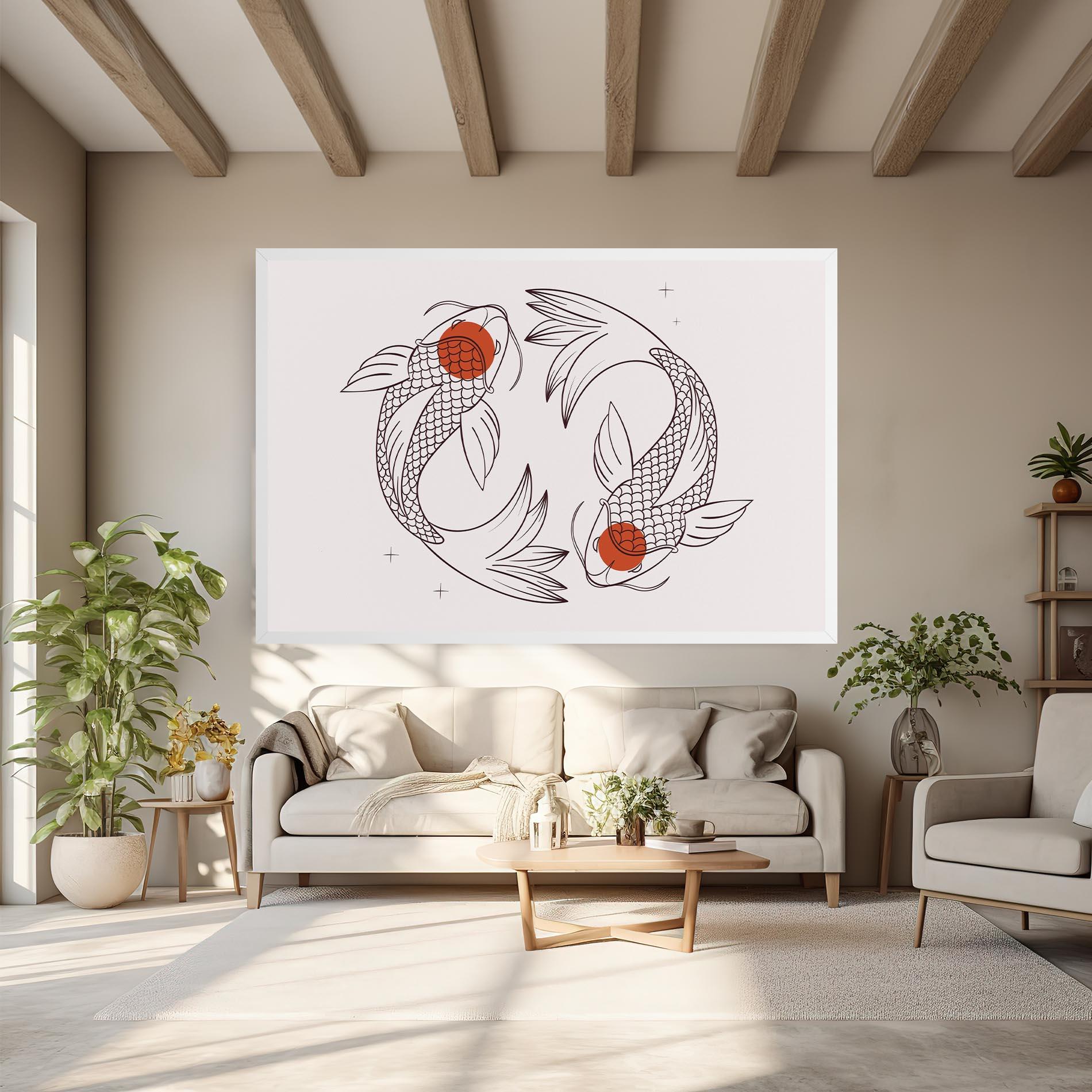 Tablou Canvas Koi Yinyang Art mockup 6