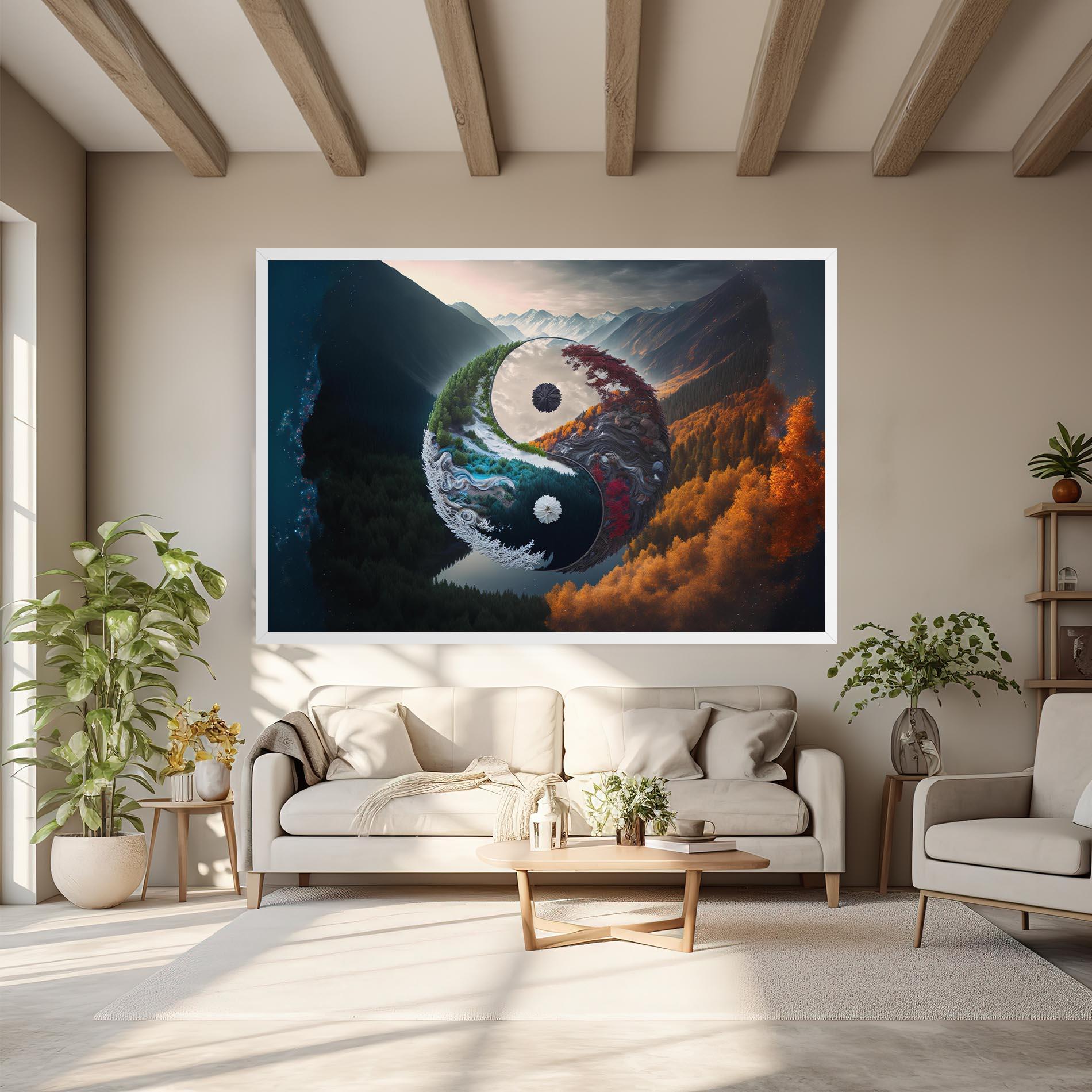 Tablou Canvas Mountain Yinyang mockup 6