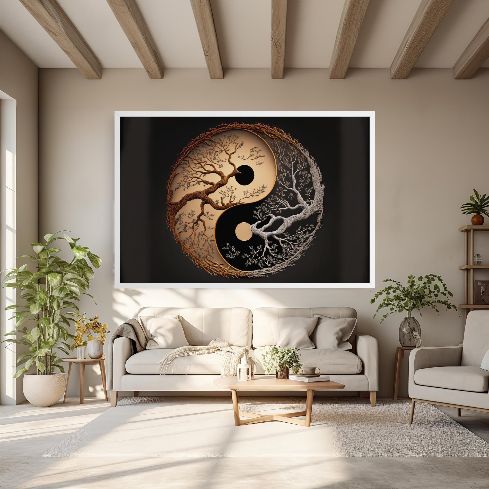 Tablou Canvas Old Tree Yinyang mockup 6