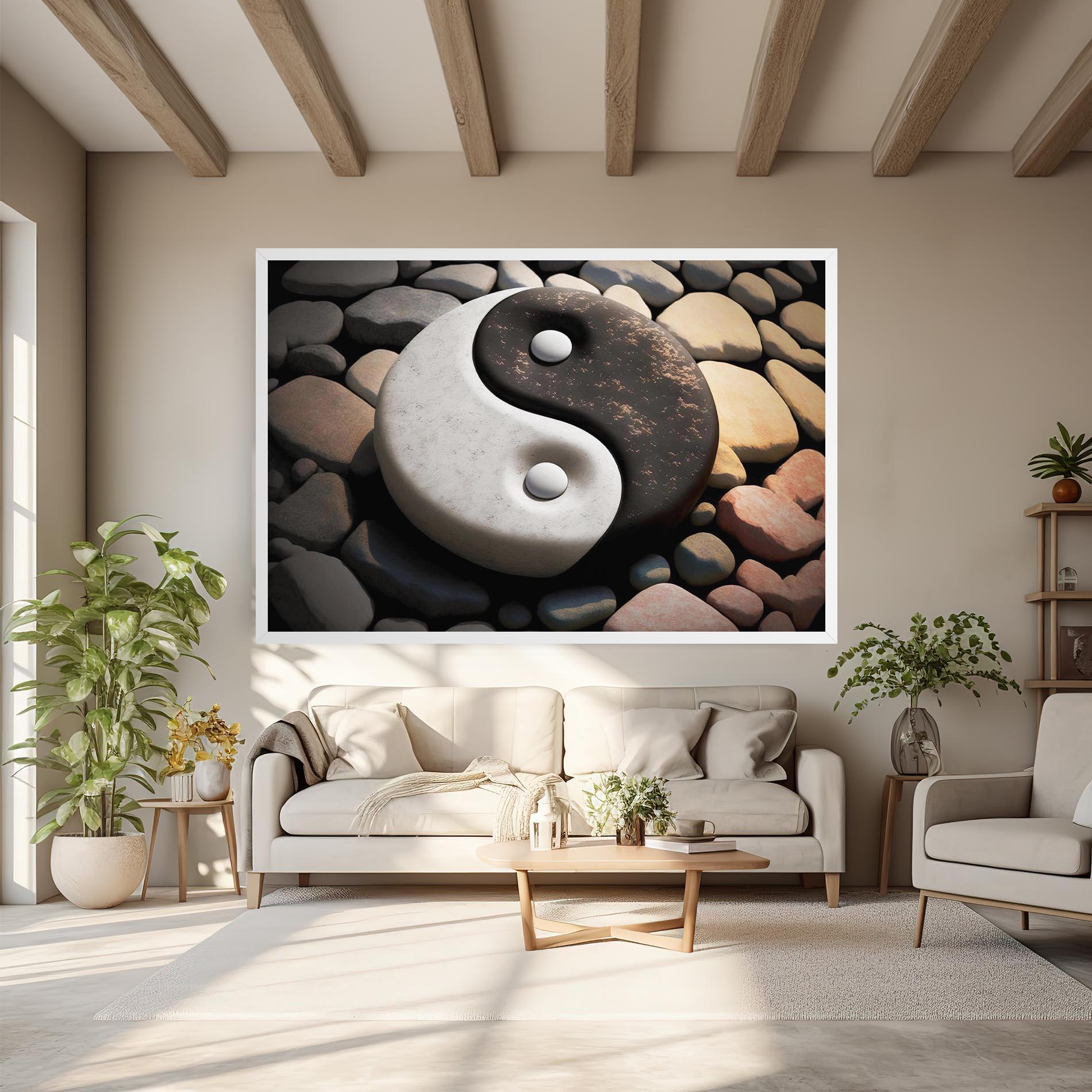 Tablou Canvas Stone Yinyang mockup 6