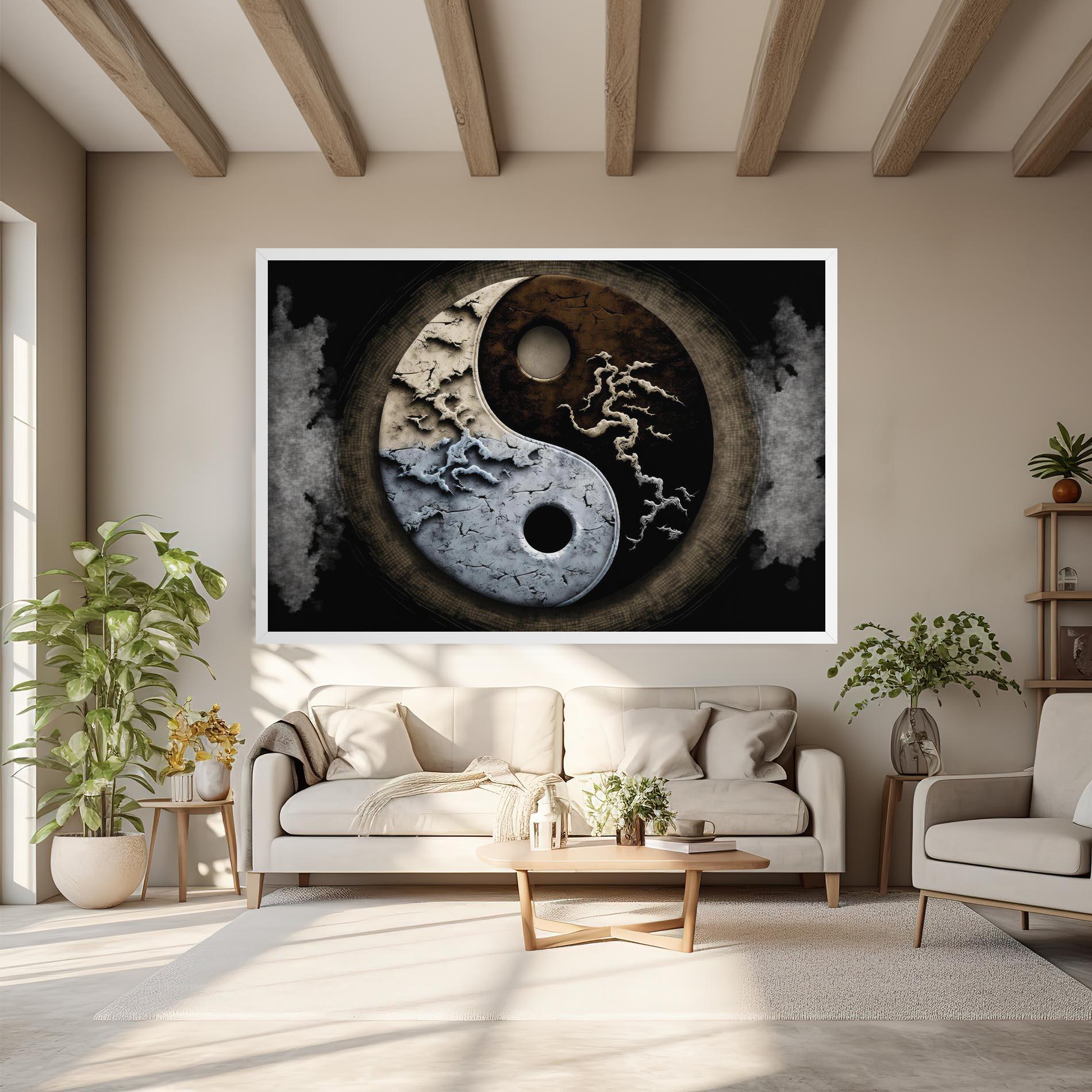 Tablou Canvas Vintage Yinyang mockup 6