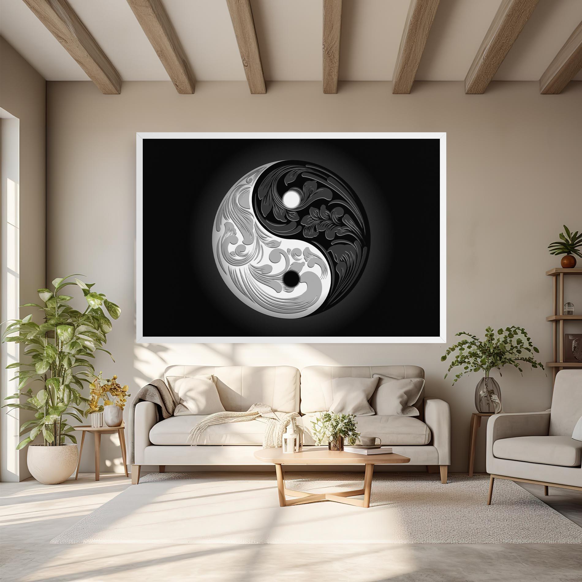 Tablou Canvas Yinyang Grey mockup 6