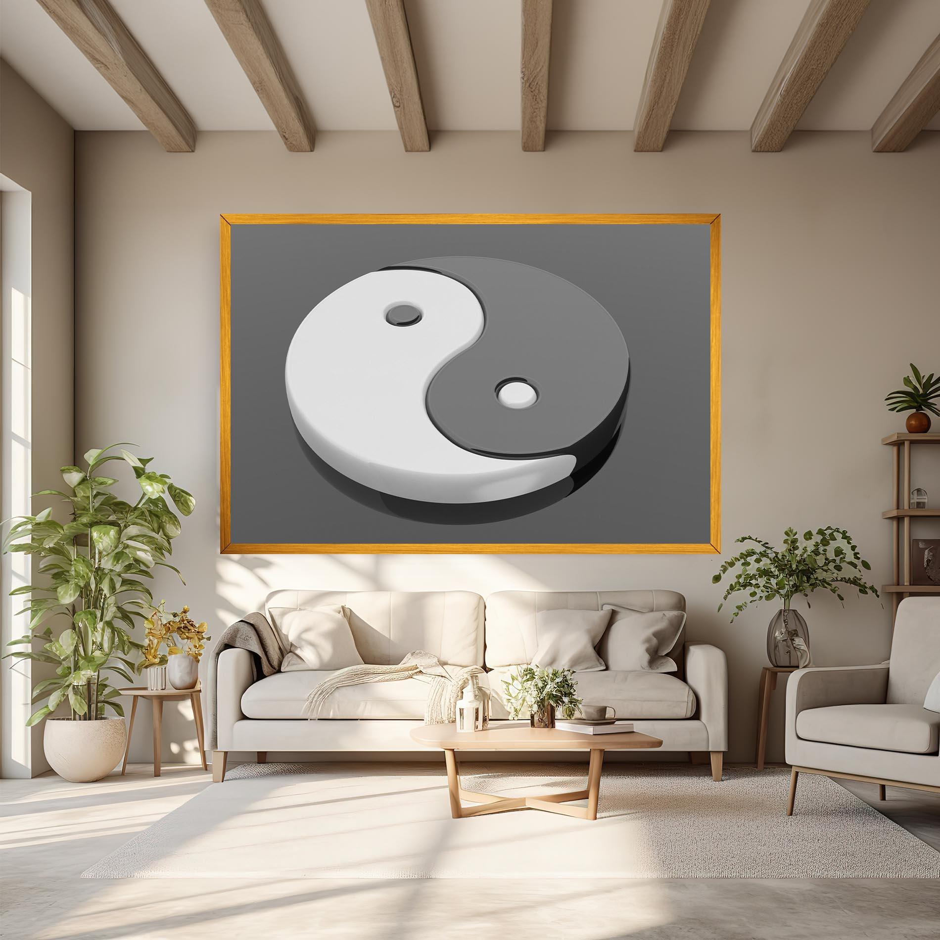 Tablou Canvas 3d Yinyang mockup 6