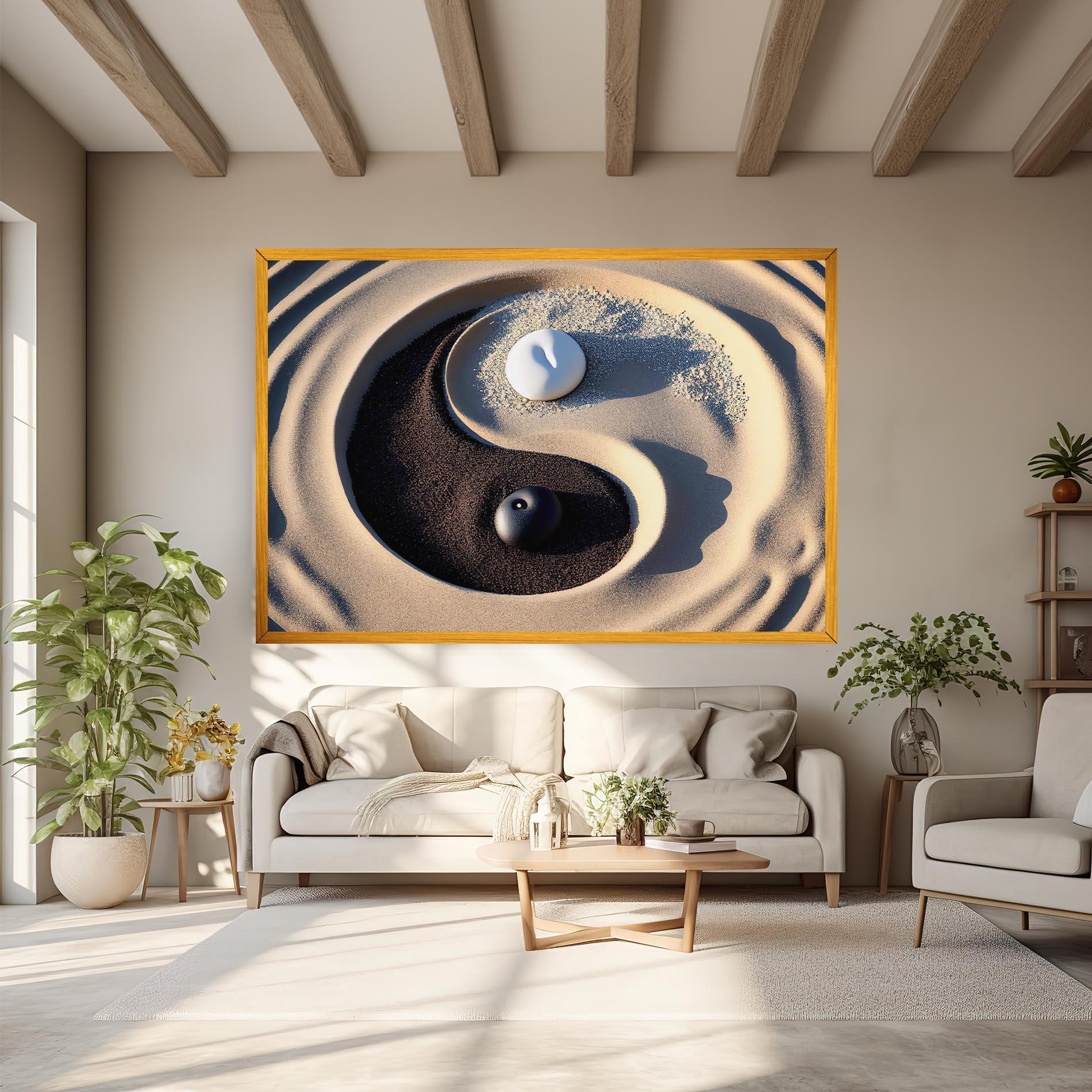 Tablou Canvas Black Sand Yinyang mockup 6