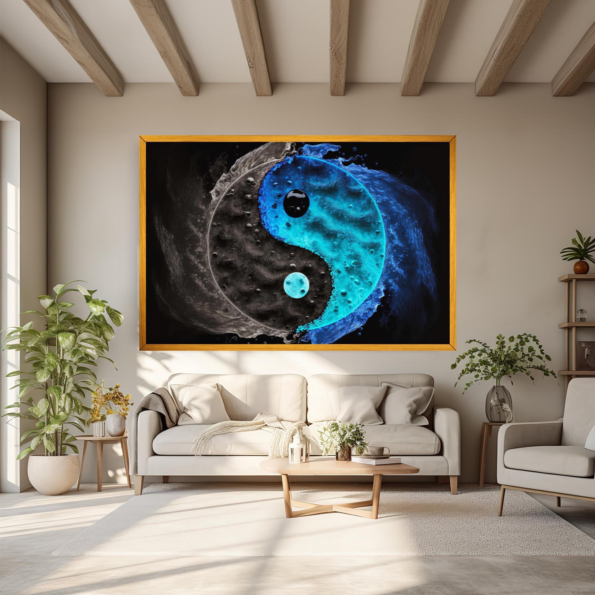 Tablou Canvas Blue Water Yinyang mockup 6