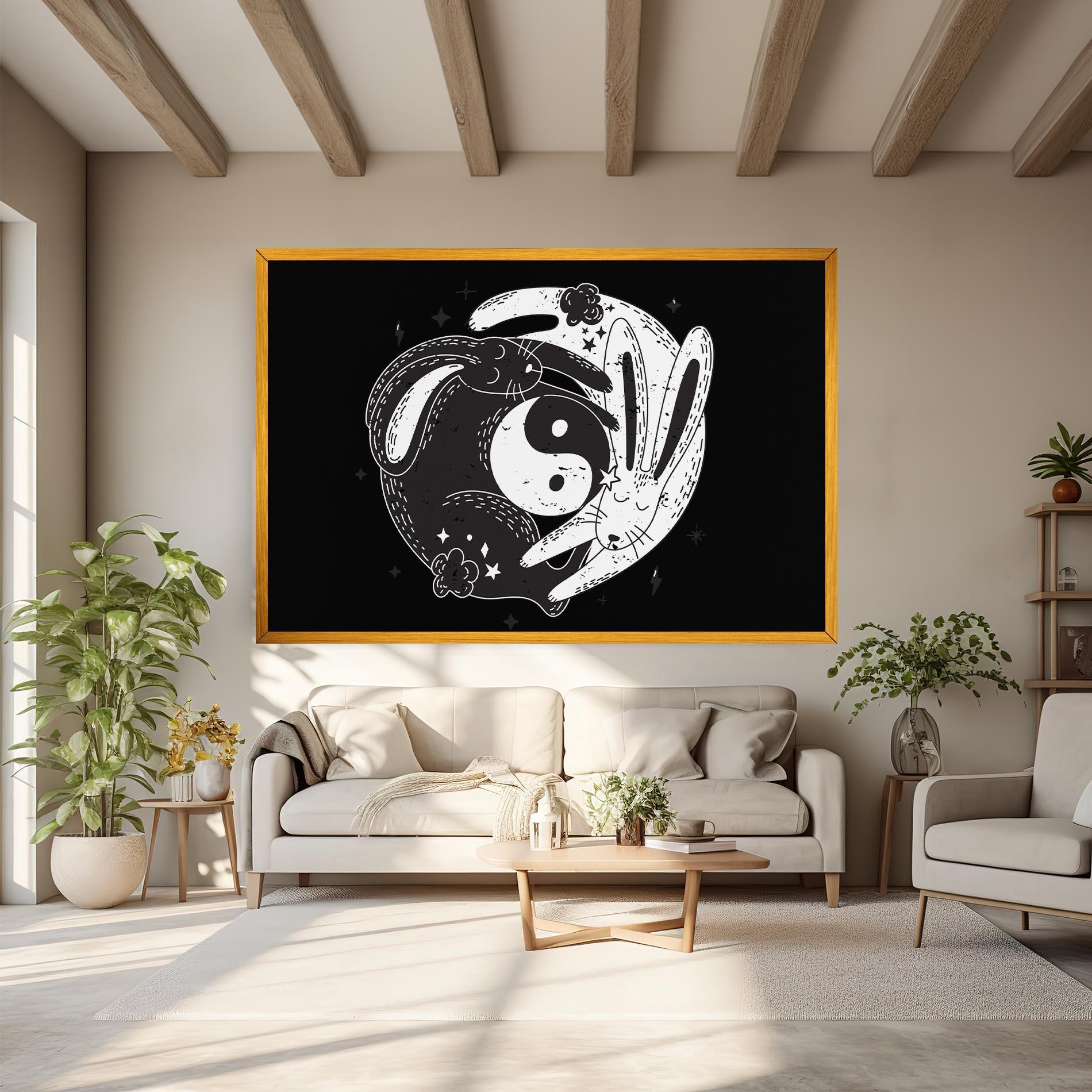 Tablou Canvas Bunny Yinyang mockup 6