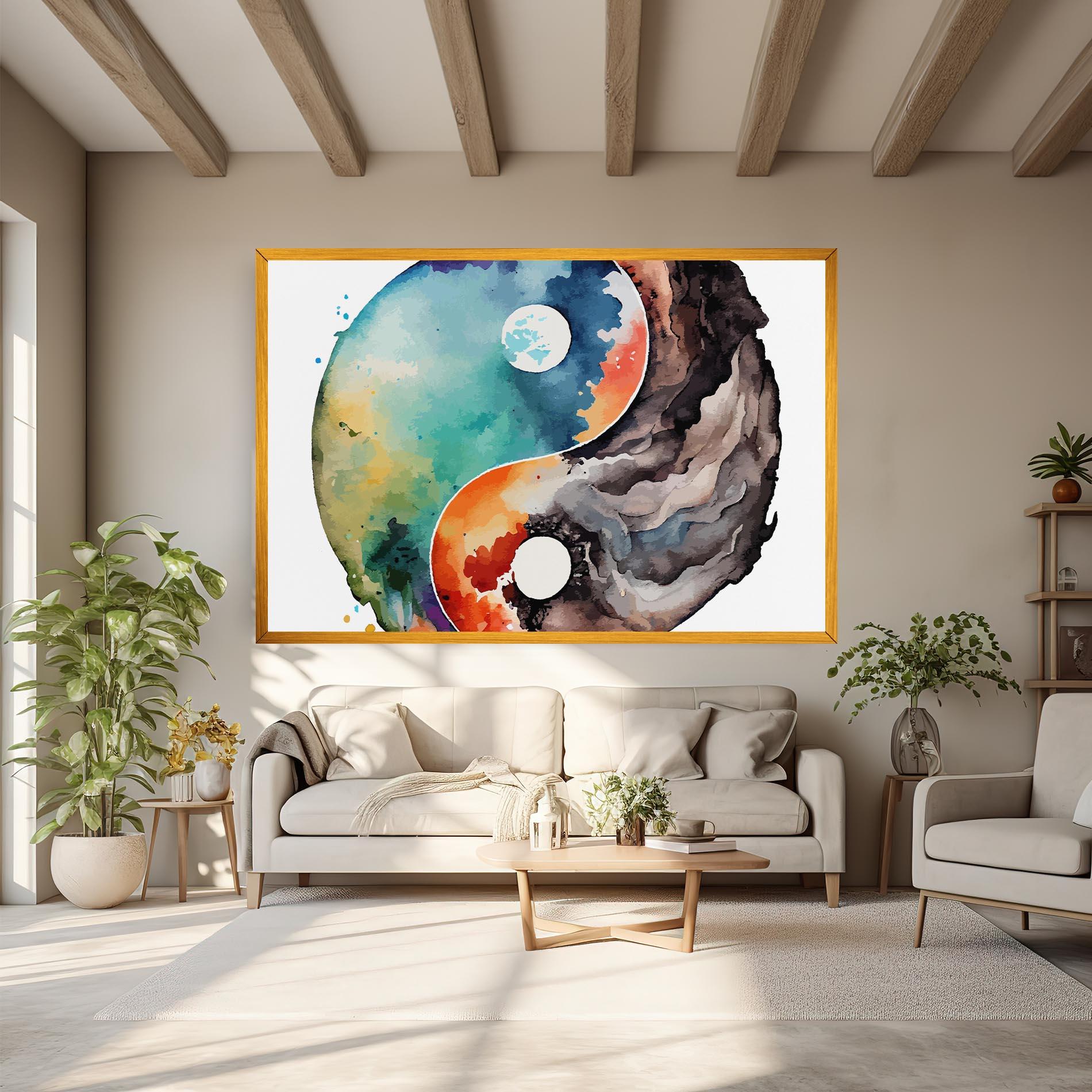 Tablou Canvas Earth Yinyang Art mockup 6