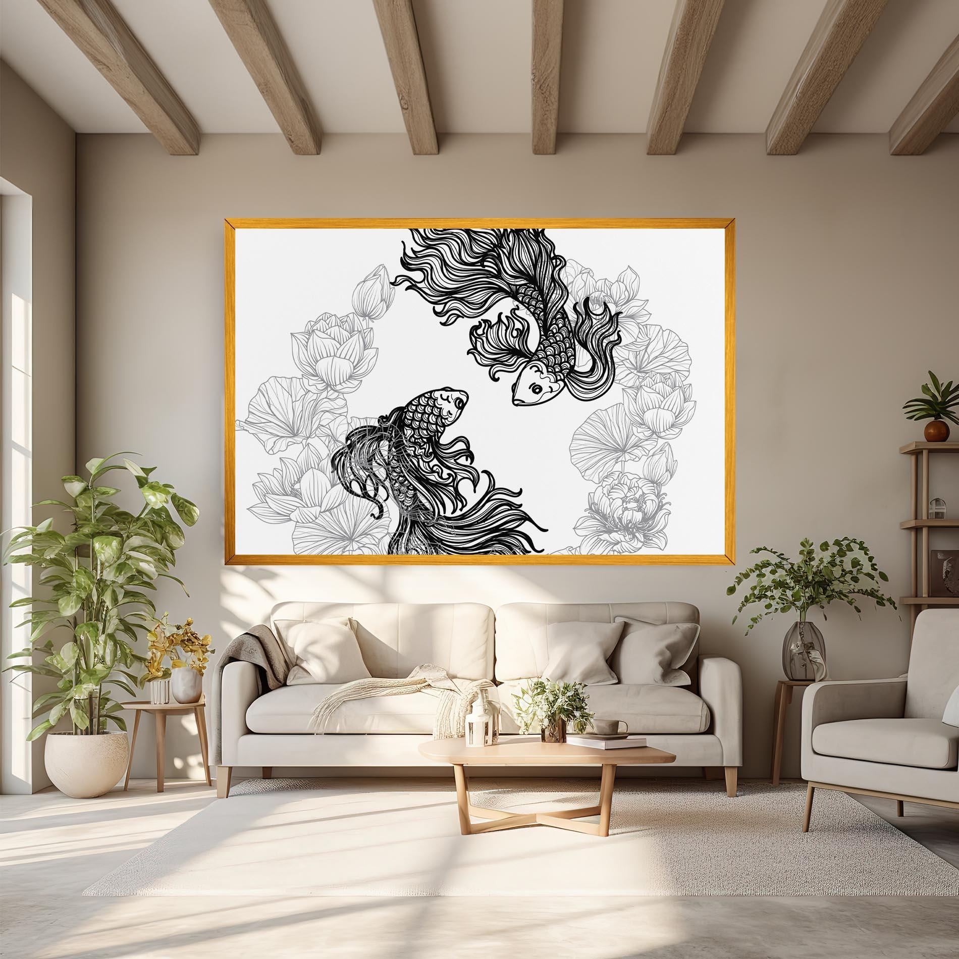 Tablou Canvas Fish Yinyang mockup 6